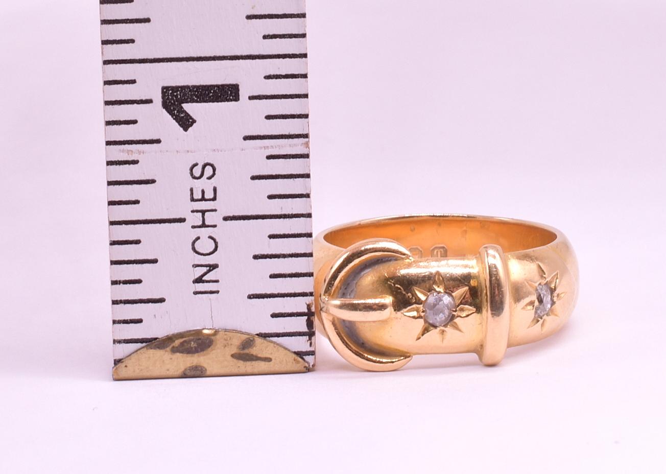 HM London 1894 18K Schnallenring mit sternbesetzten Diamanten 1