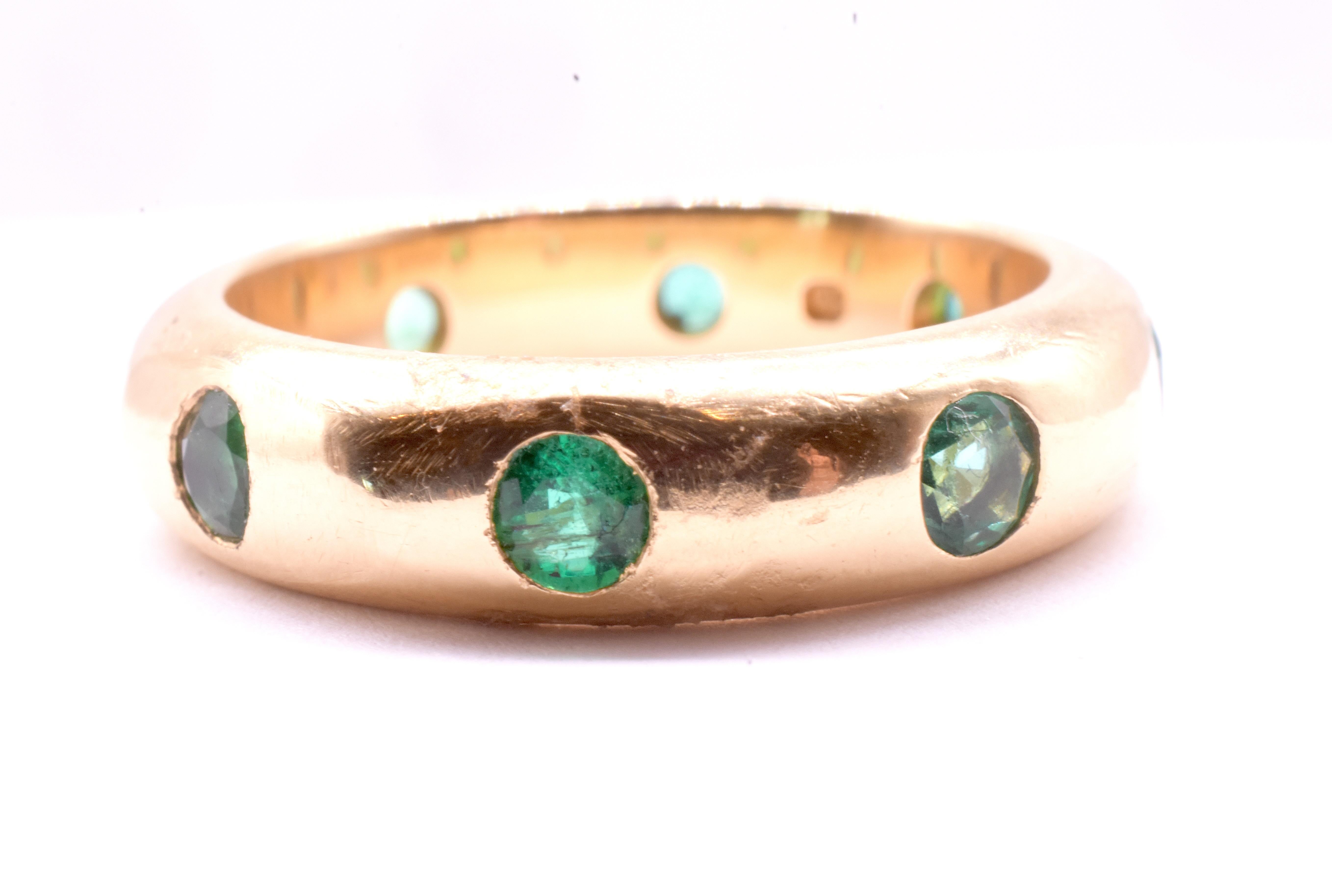 da uomo o donna HM LONDON 1993 Anello in oro Theo Fennell con smeraldo incastonato 18 carati in vendita