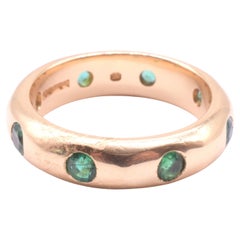 HM LONDON 1993 18K Emerald Set Theo Fennell Gold Band Ring