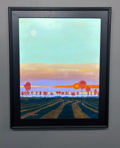 H.M. Saffer II, "Harvest Patterns", 30x24 Pointillist Landscape Oil Painting