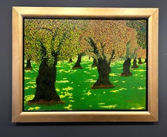 H.M. Saffer II, "Olive Grove IV", 30x40 Pointillist Oil Painting Landscape
