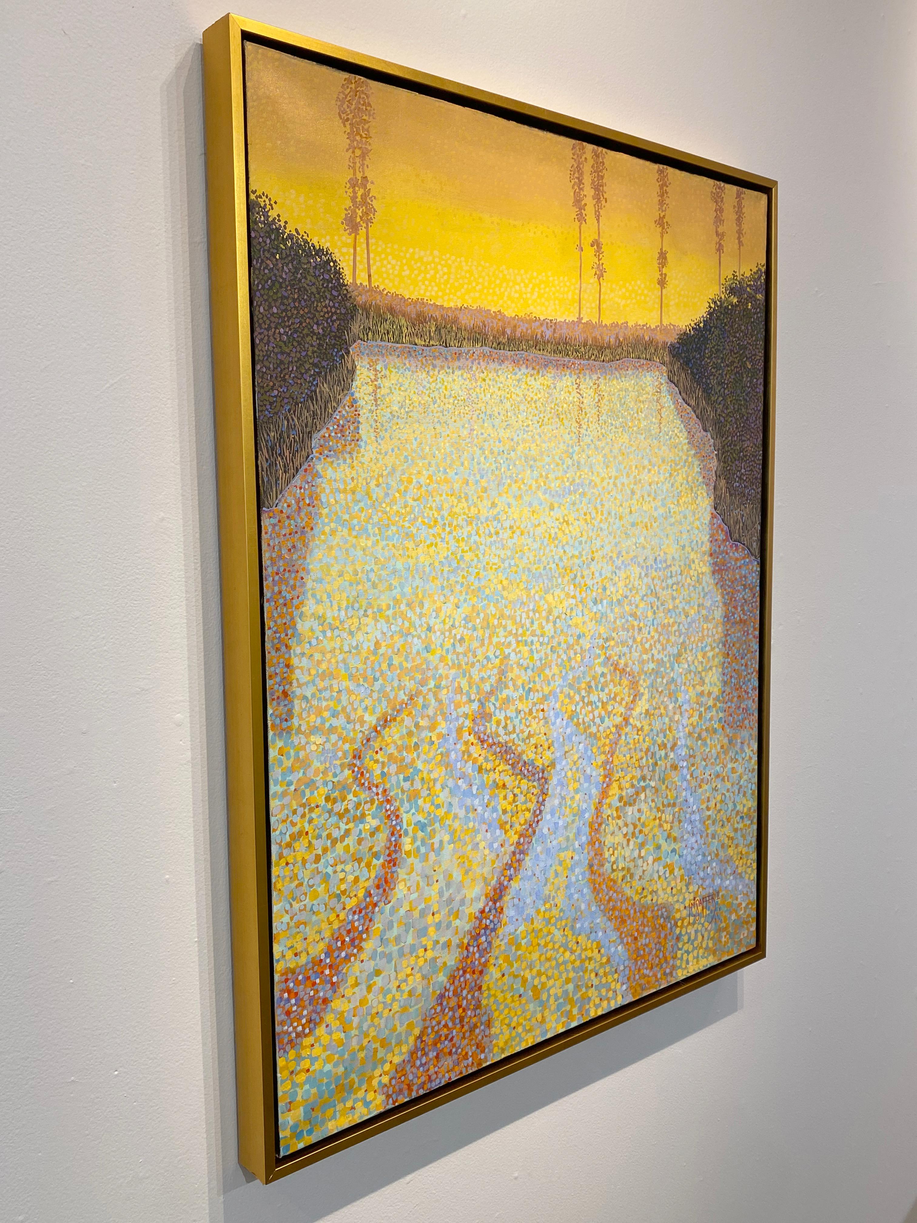 H.M. Saffer II, „Wasserbilder IV“, pointillistische Landschaft, Ölgemälde auf Leinwand  im Angebot 3