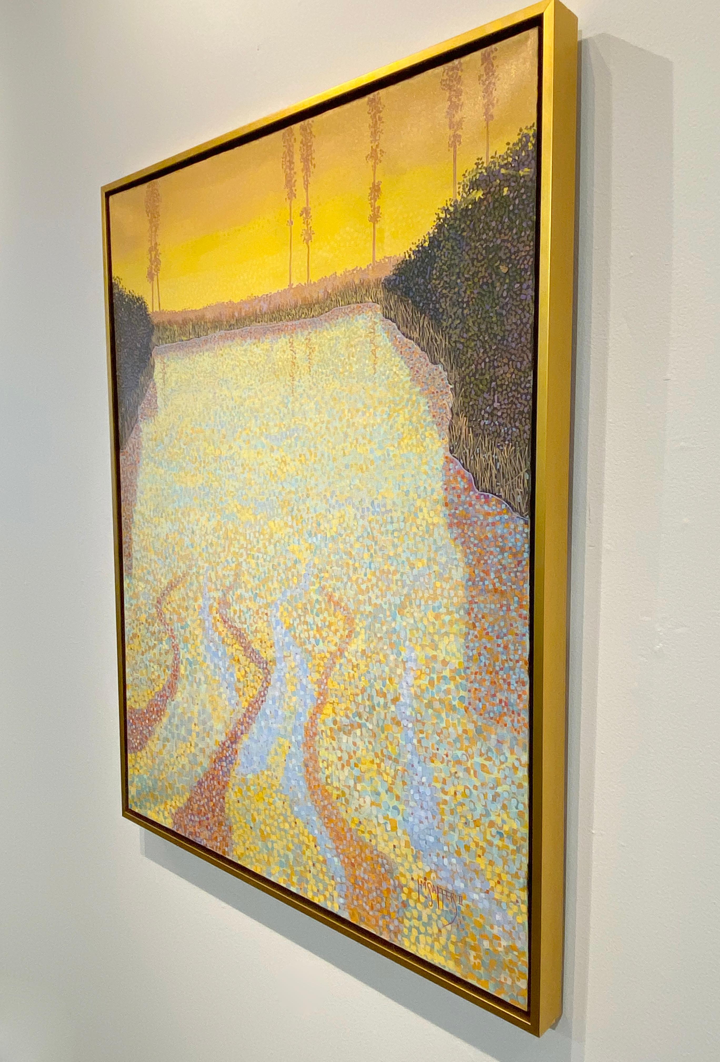 H.M. Saffer II, „Wasserbilder IV“, pointillistische Landschaft, Ölgemälde auf Leinwand  im Angebot 4