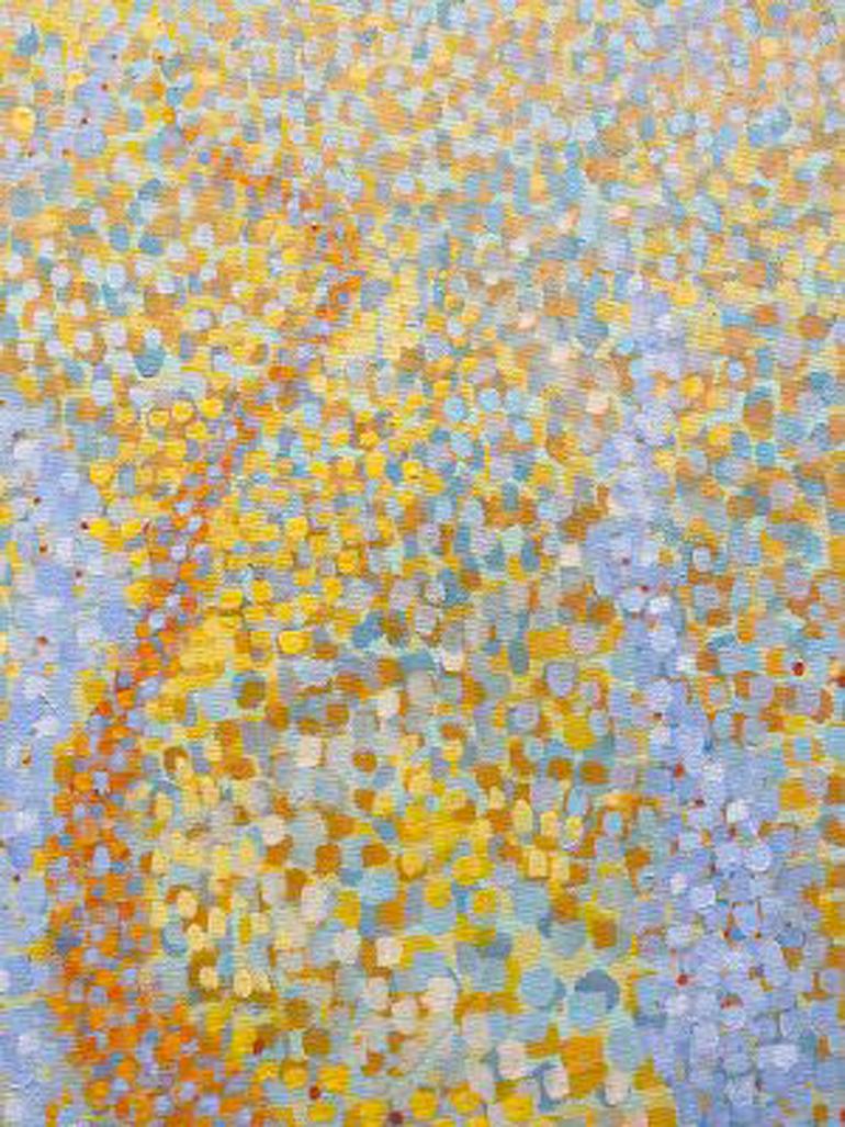 H.M. Saffer II, „Wasserbilder IV“, pointillistische Landschaft, Ölgemälde auf Leinwand  im Angebot 6