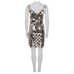 H&M x Paco Rabanne Silver Sequin Dress Sz. M