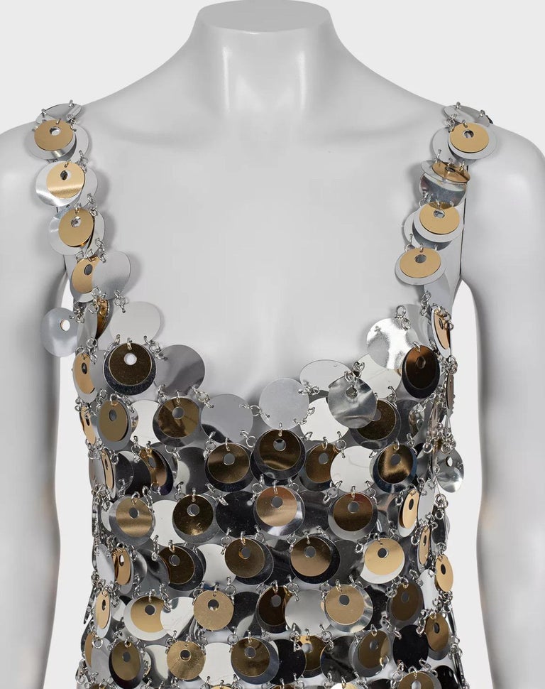 H&M x Paco Rabanne Silver Sequin Dress Sz. M at 1stDibs H&M x Paco Rabanne Silver Sequin Dress Sz. M at 1stDibs