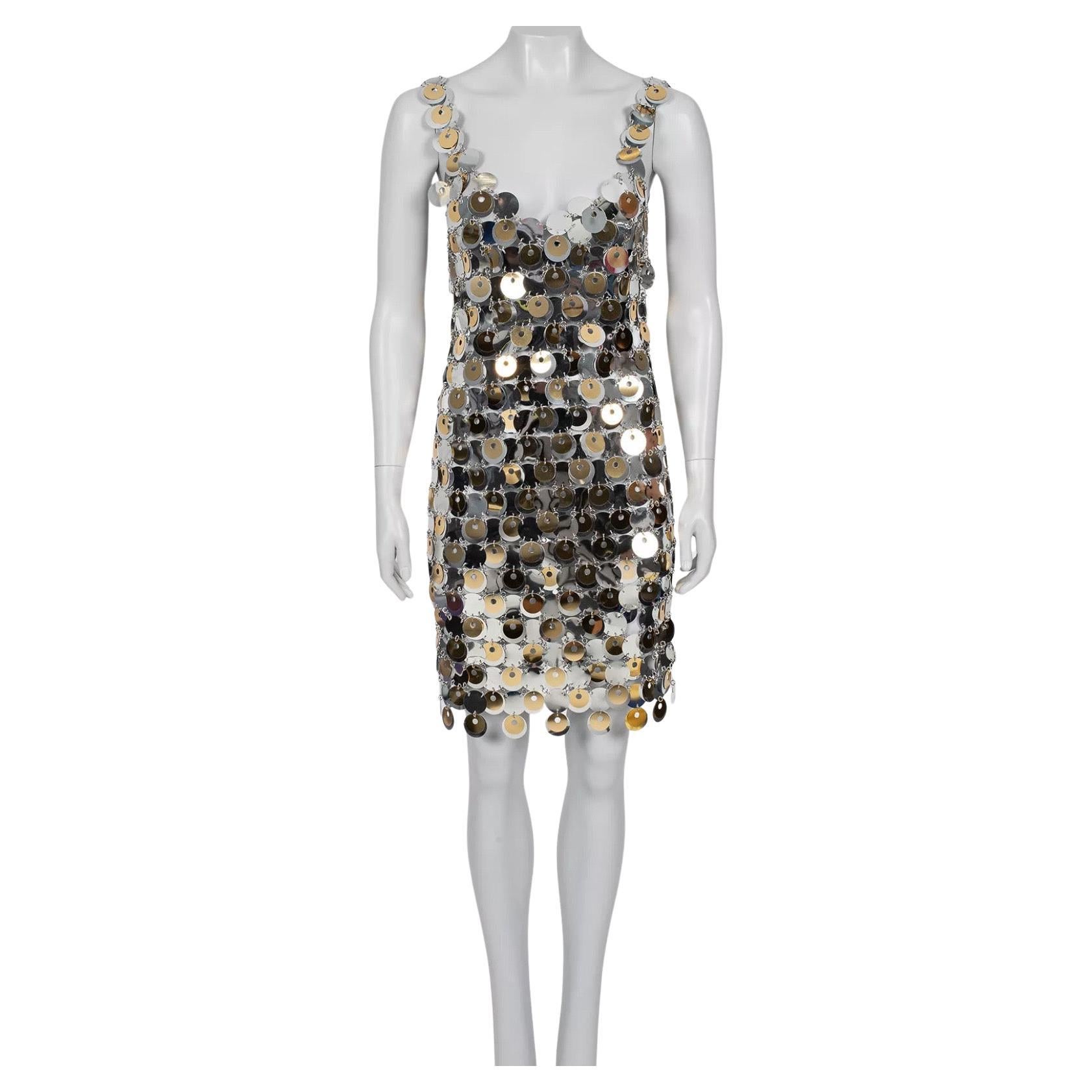 H&M x Paco Rabanne Silver Sequin Dress Sz. M