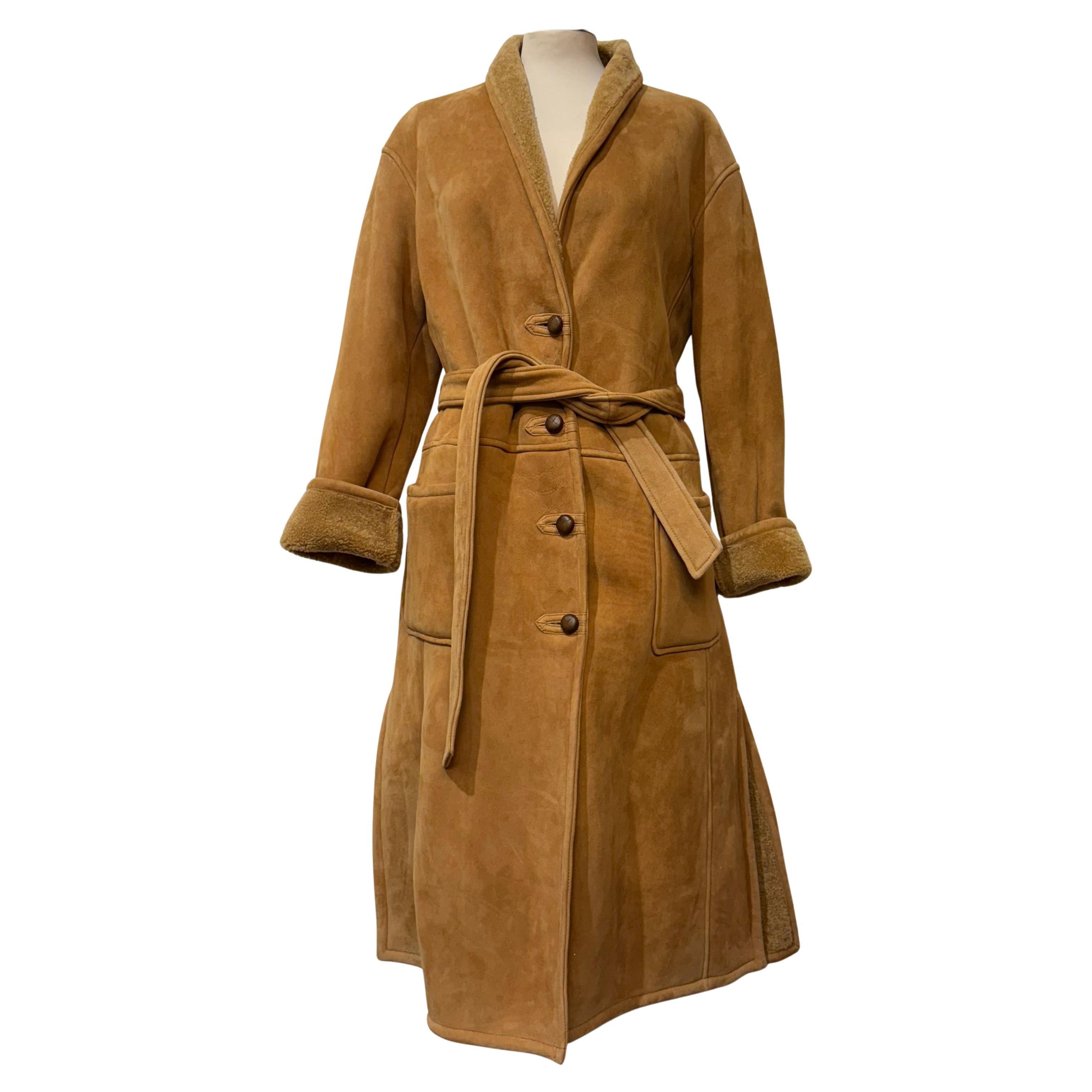 Hmn 23 Cappotto reversibile in pelle di pecora cammello italiano IT 40