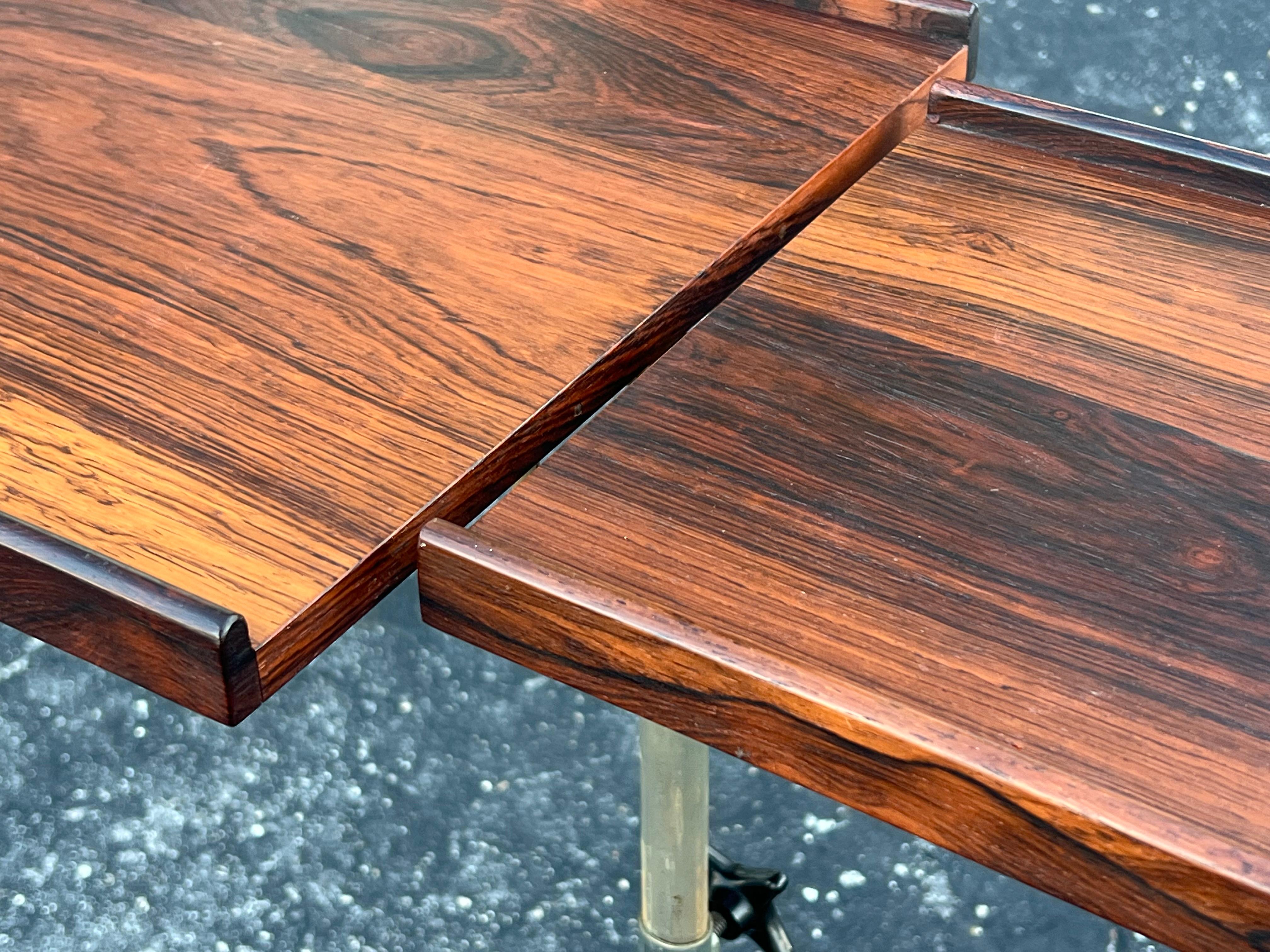 HMN Danish Modernist Table Stand Adjustable Height Rosewood Ca 1960's In Good Condition For Sale In St.Petersburg, FL