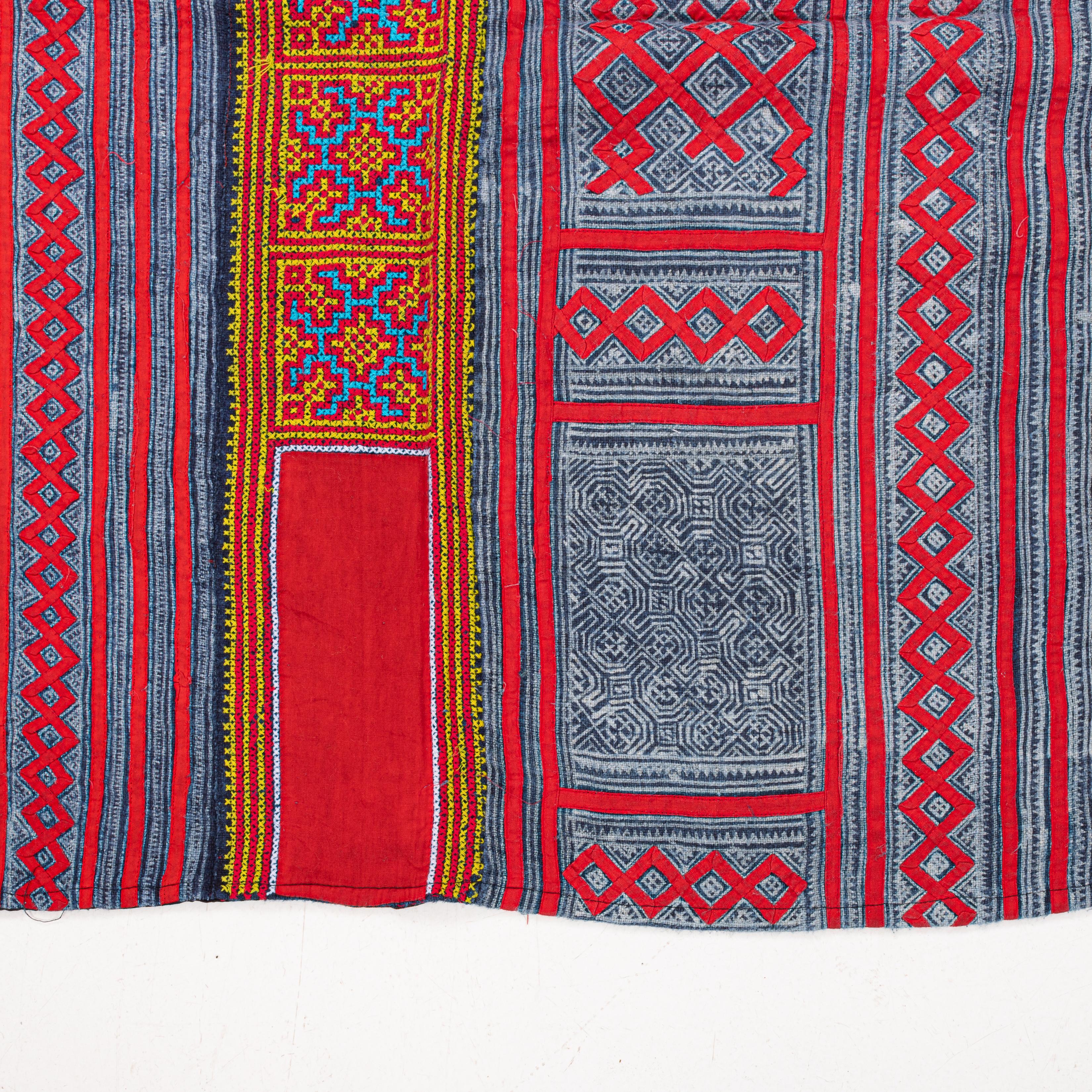 Tribal Hmong Batik and embroidery  cover from South East Asia, mid 20th C. For Sale