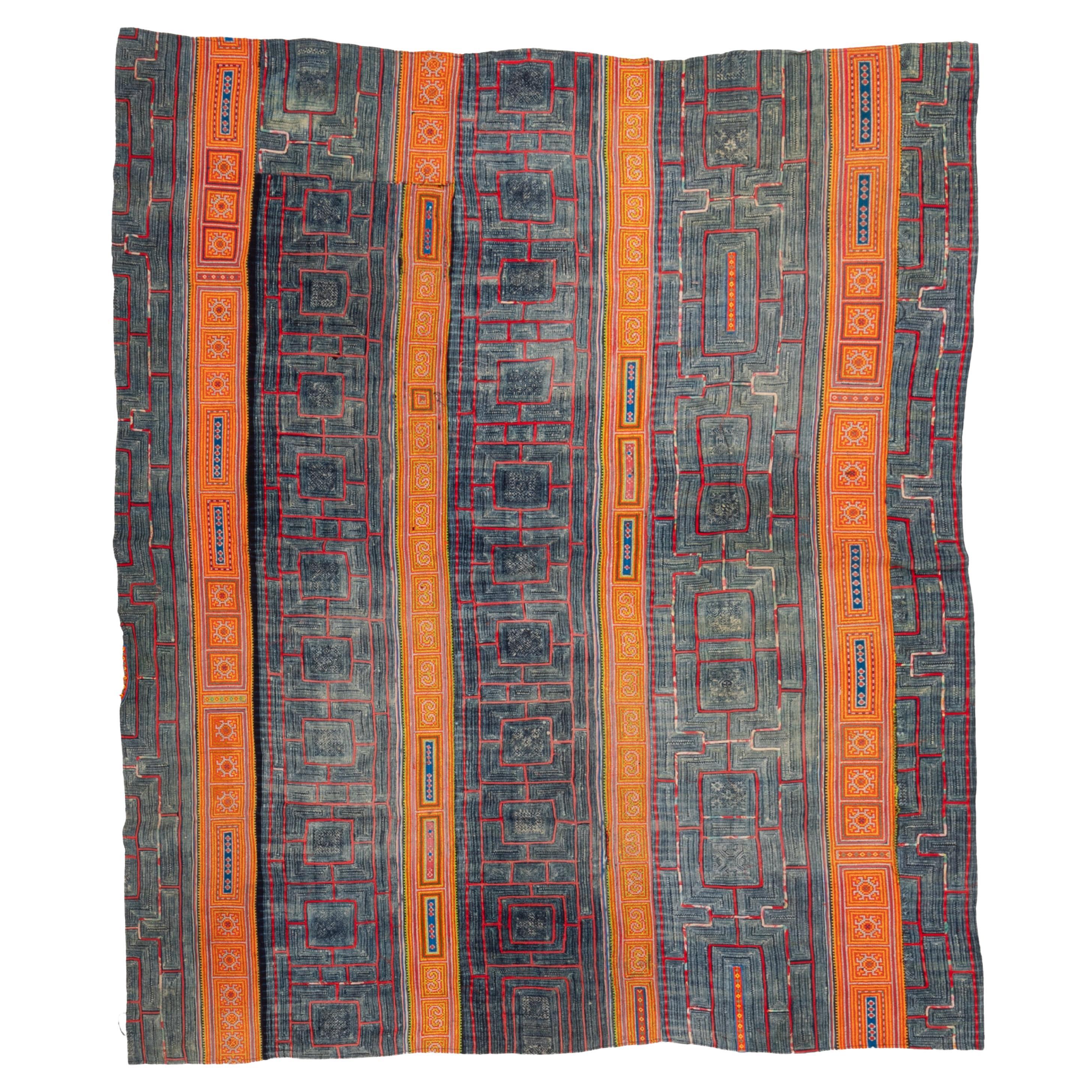 Hmong Batik and embroidery  cover from South East Asia, mid 20th C.