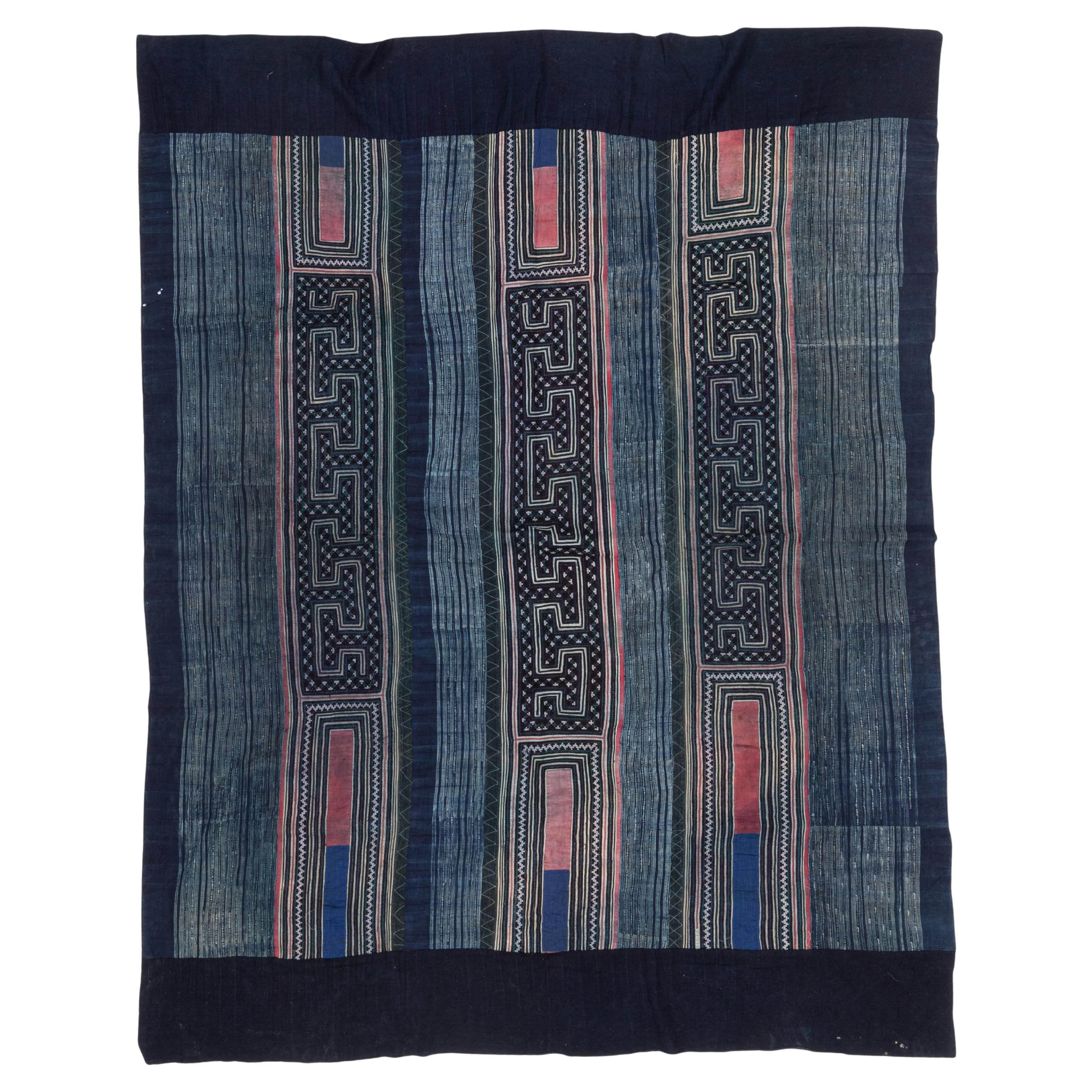 Hmong Batik and embroidery  cover from South East Asia, mid 20th C.