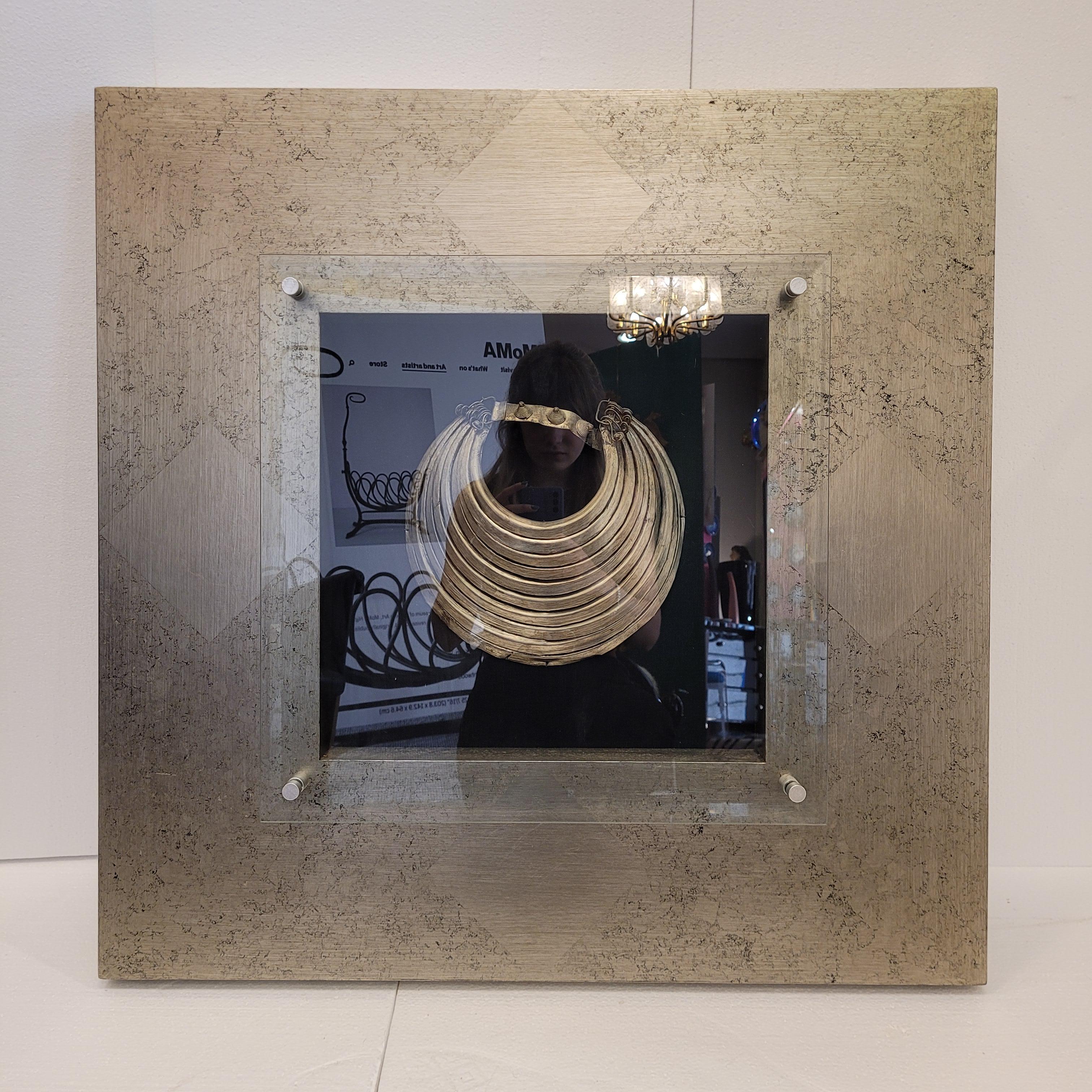 Hmong ethnic framed necklace, silver plated metal, Laos, Thailand For Sale 9
