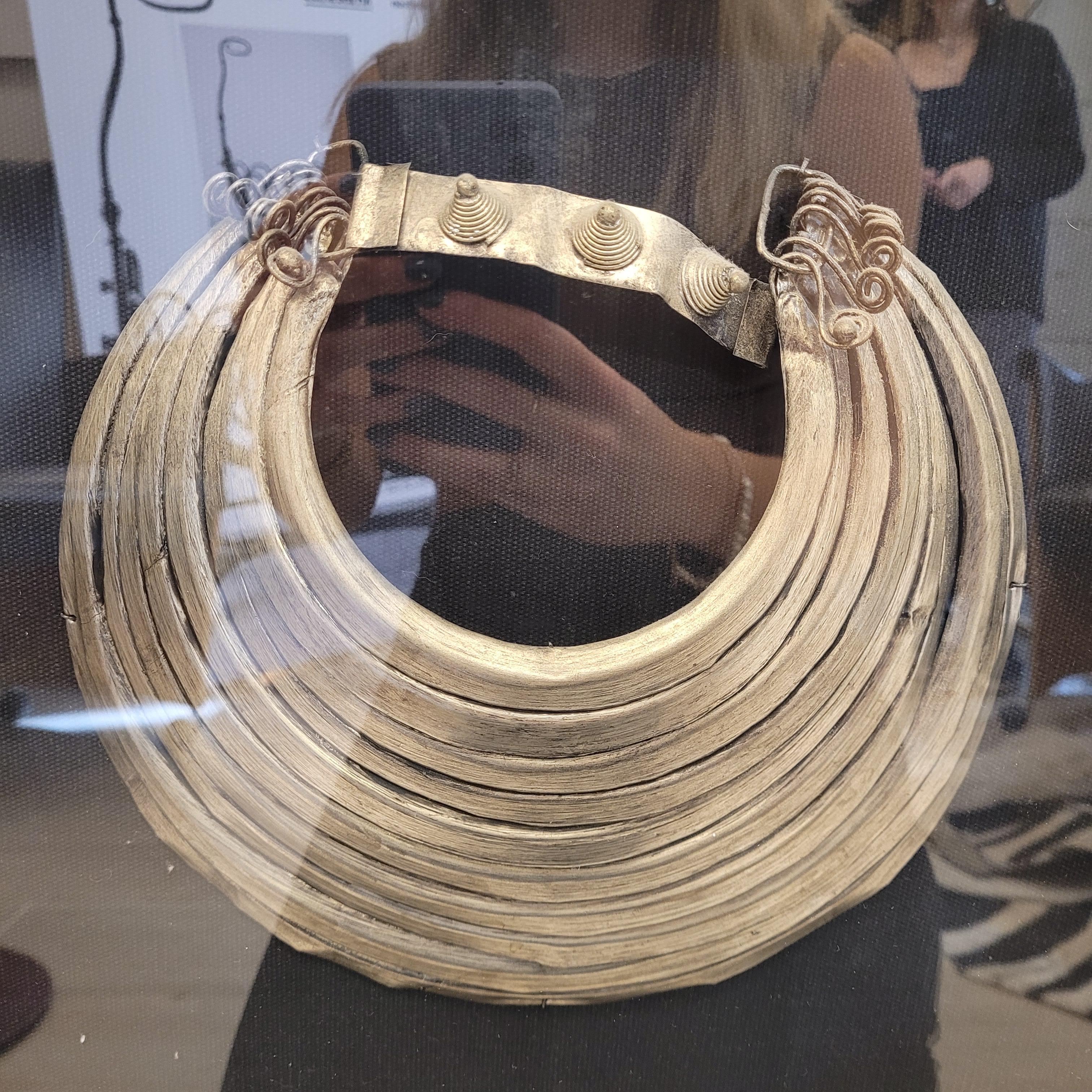 Hmong ethnic framed necklace, silver plated metal, Laos, Thailand For Sale 1