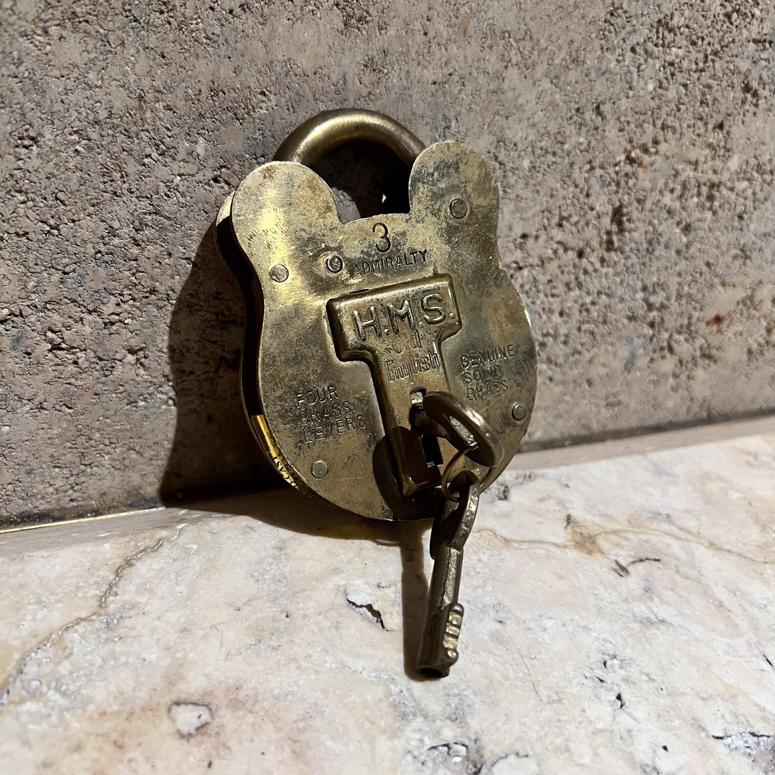 Mid-Century Modern HMS Admiralty Solid Brass Lock Jas Morgan & Sons England For Sale