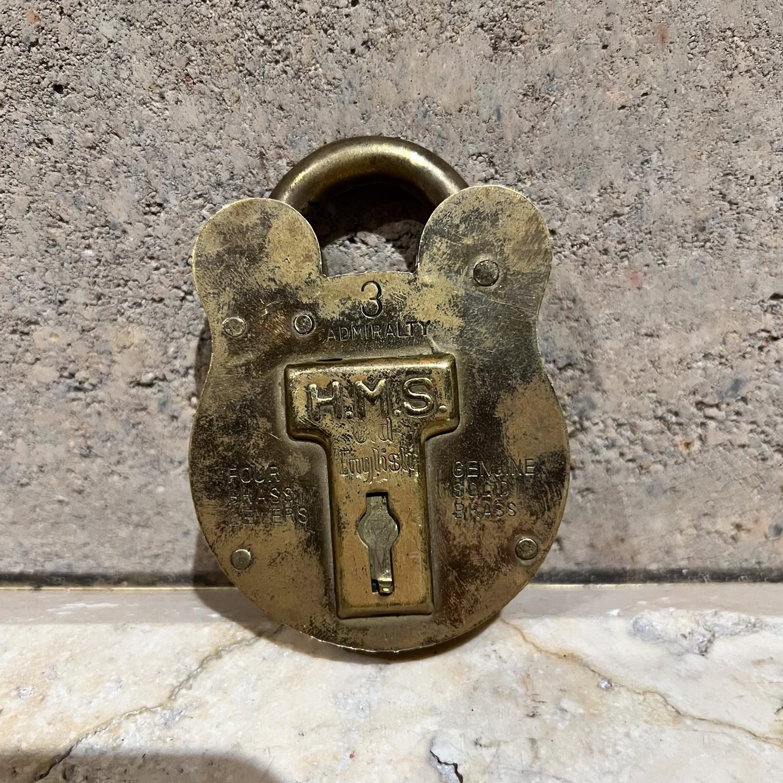 HMS Admiralty Solid Brass Lock Jas Morgan & Sons England In Good Condition For Sale In Chula Vista, CA