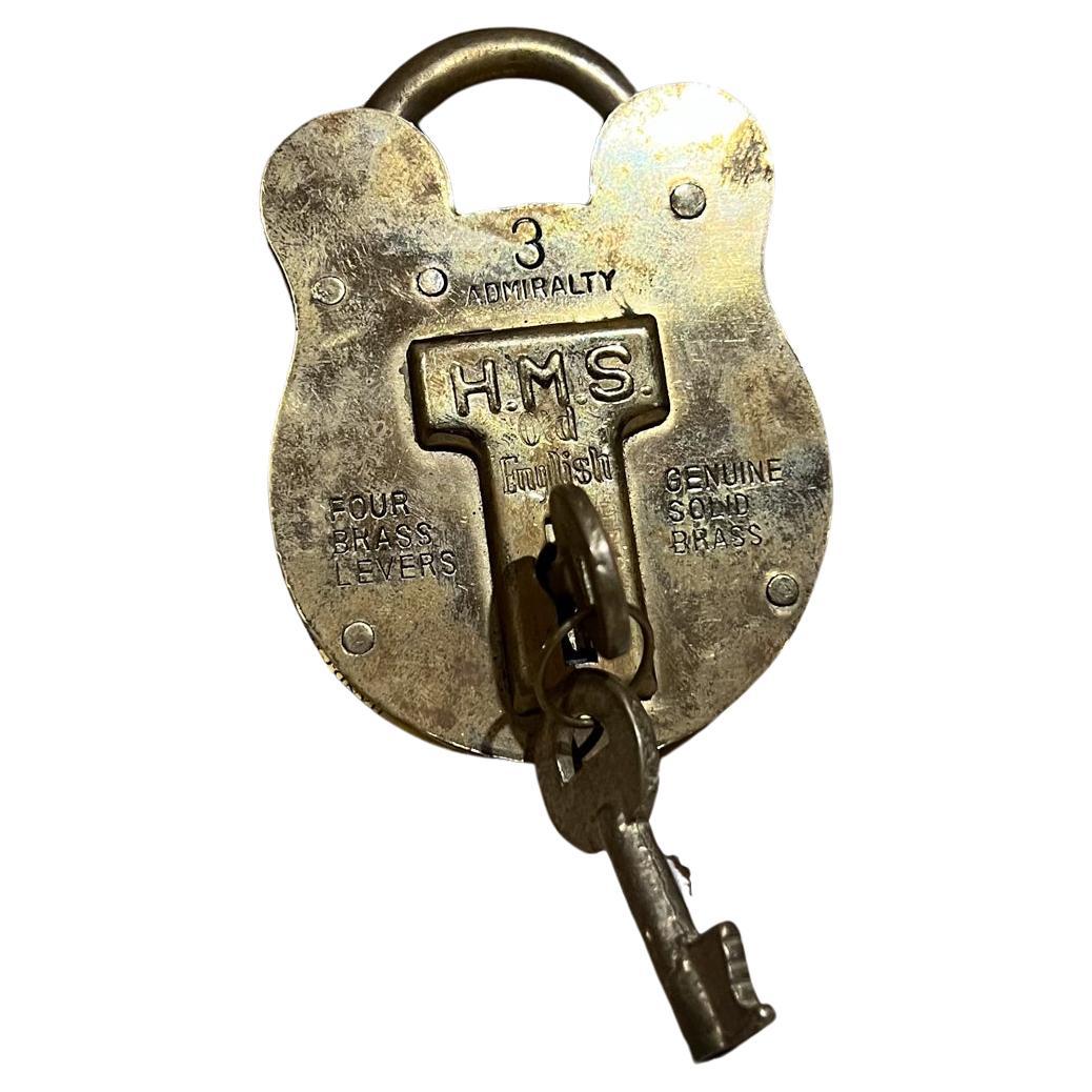 HMS Admiralty Solid Brass Lock Jas Morgan & Sons England For Sale