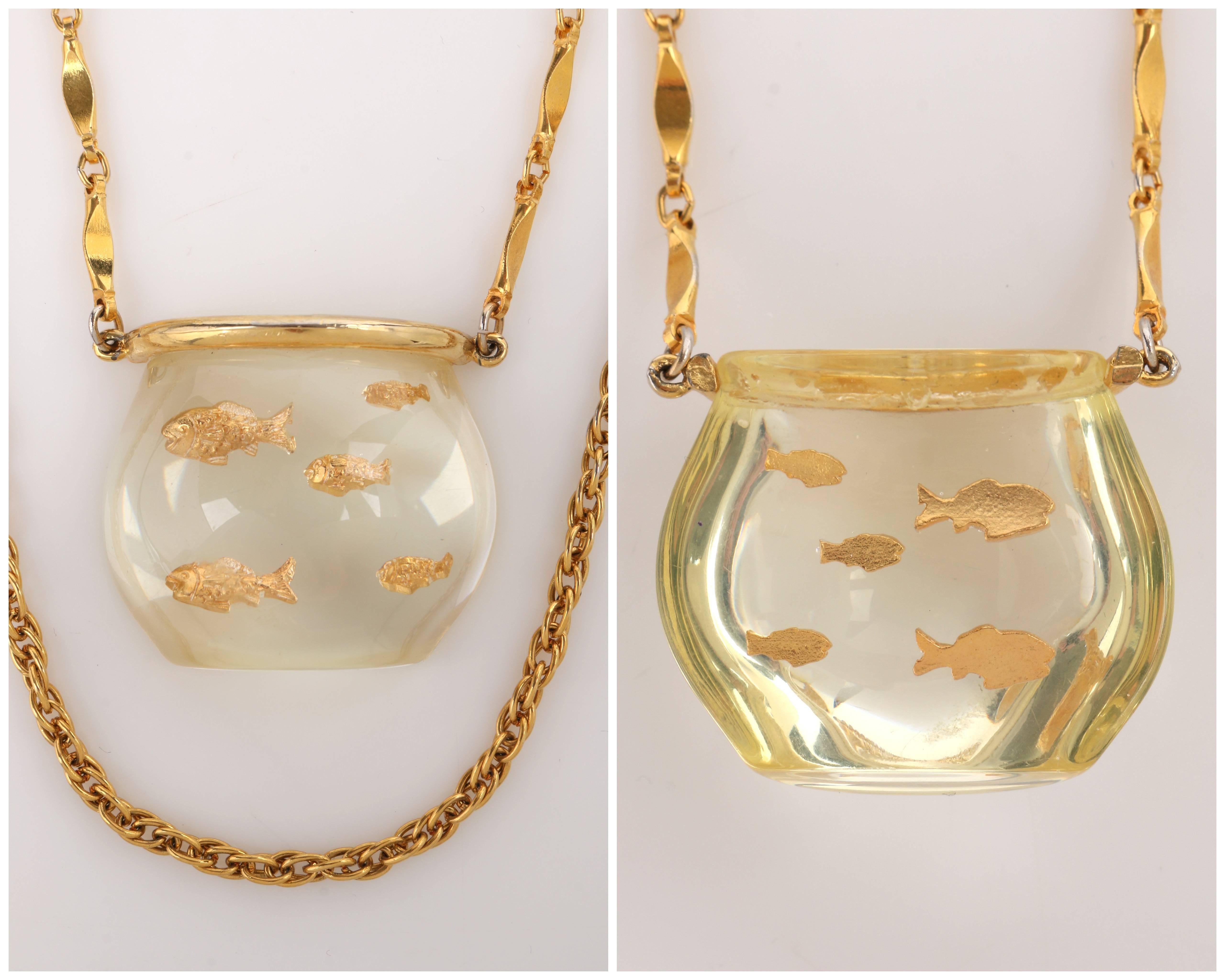 lucite fish bowl necklace