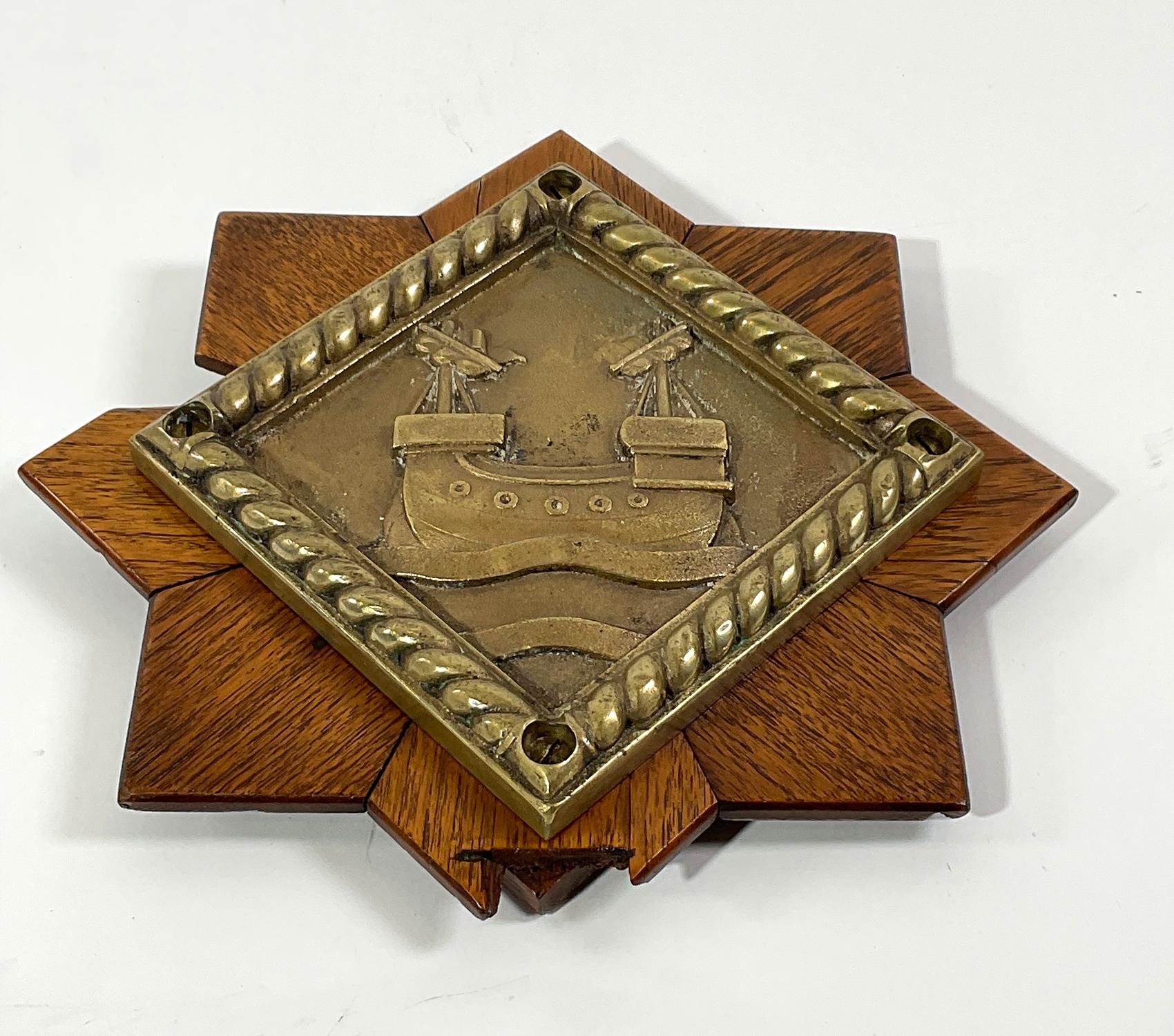 European HMS Scarborough Brass Navy Plaque For Sale