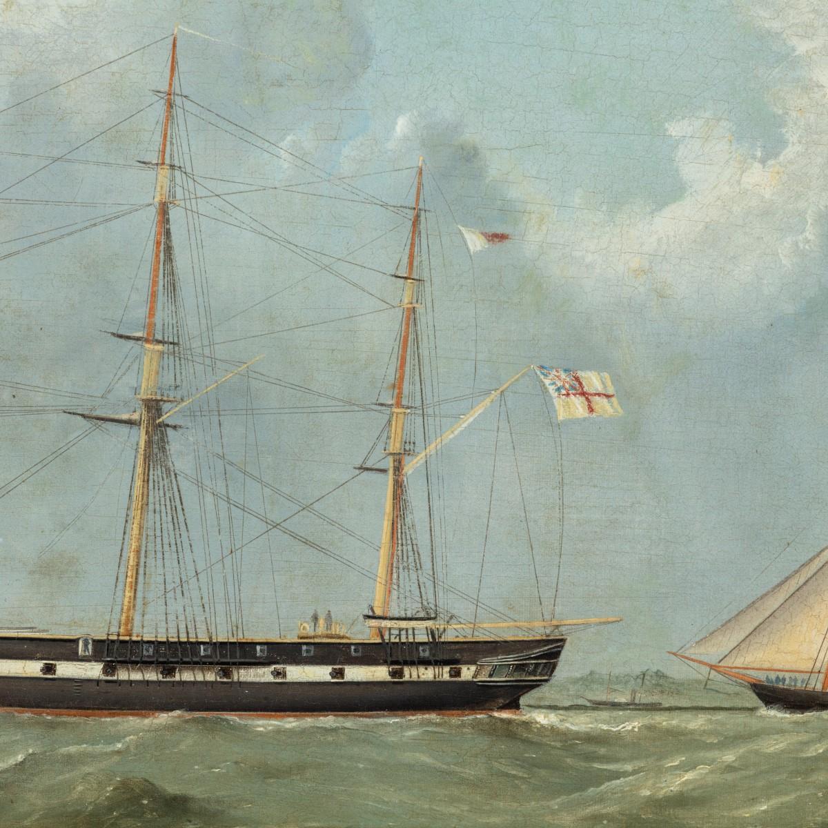 British H.M.S. Topaze by George Mears For Sale