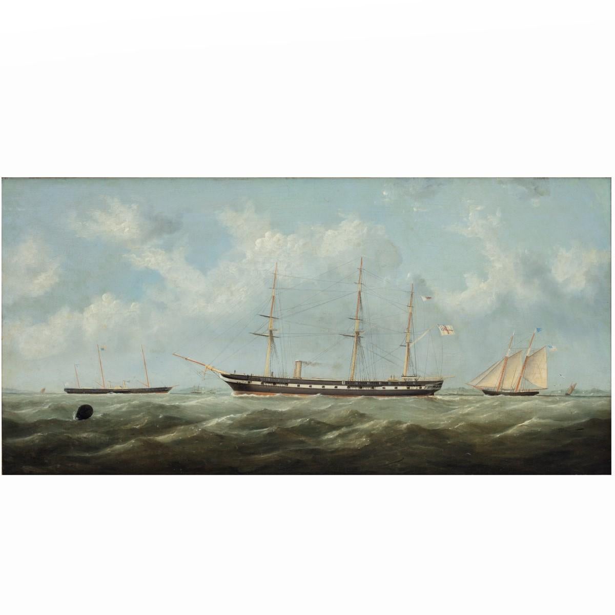 Peinture H.M.S. Topaze par George Mears en vente