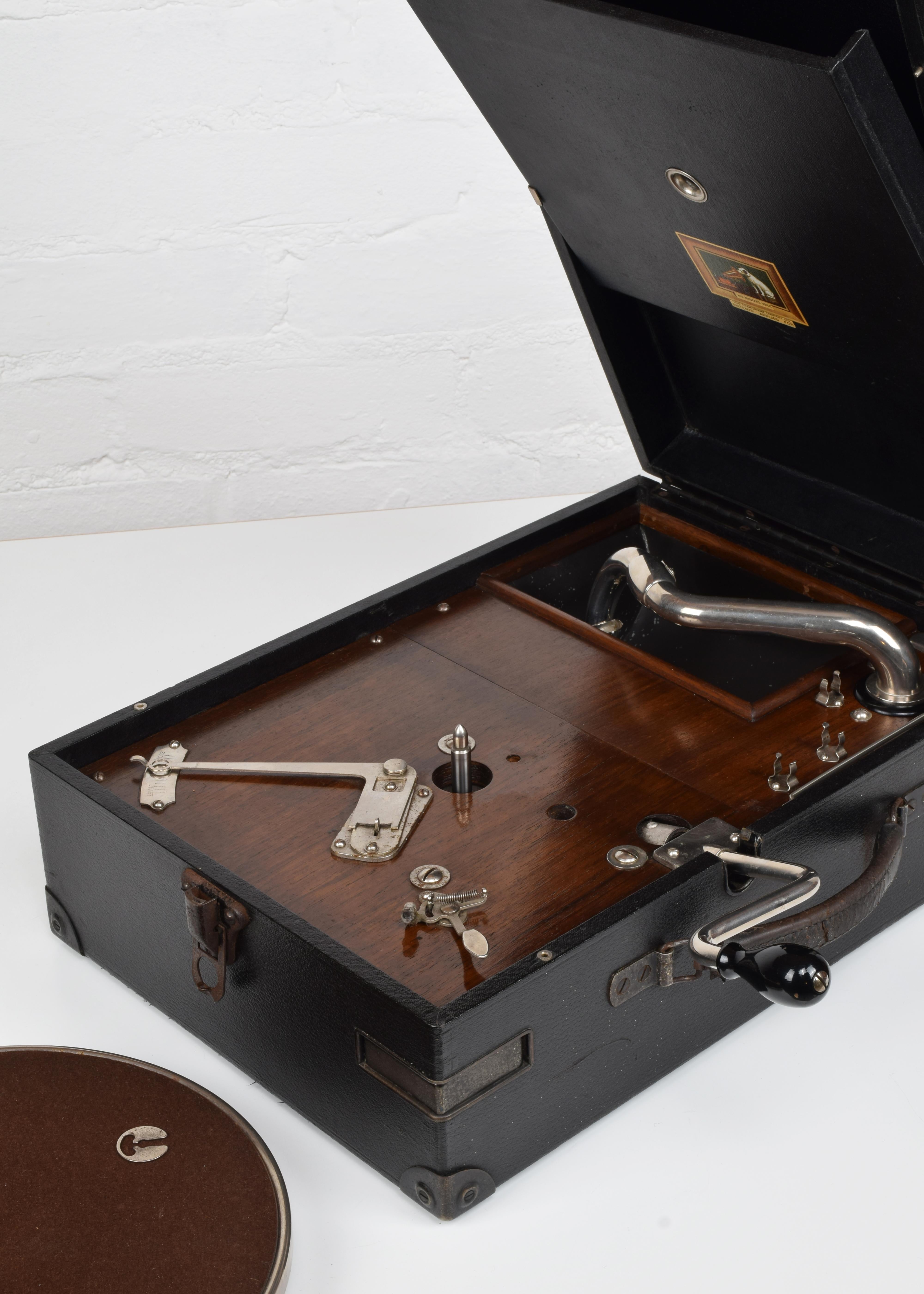 HMV Portable Gramophone 101 with Accessories & Records, Super Working Phonograph 7