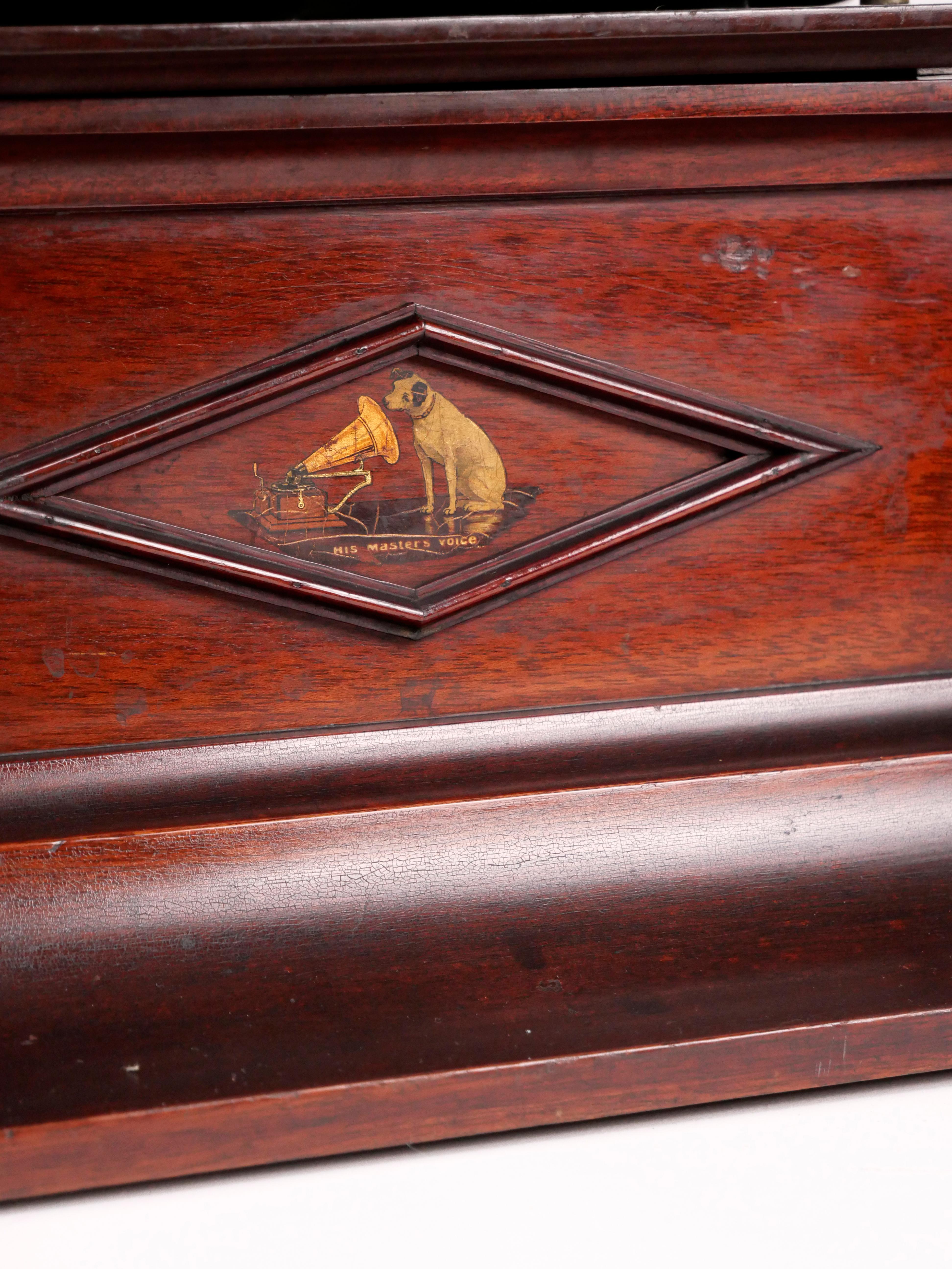 HMV Senior Monarch horn gramophone, phonograph, c. 1911, wooden horn, superb! 8