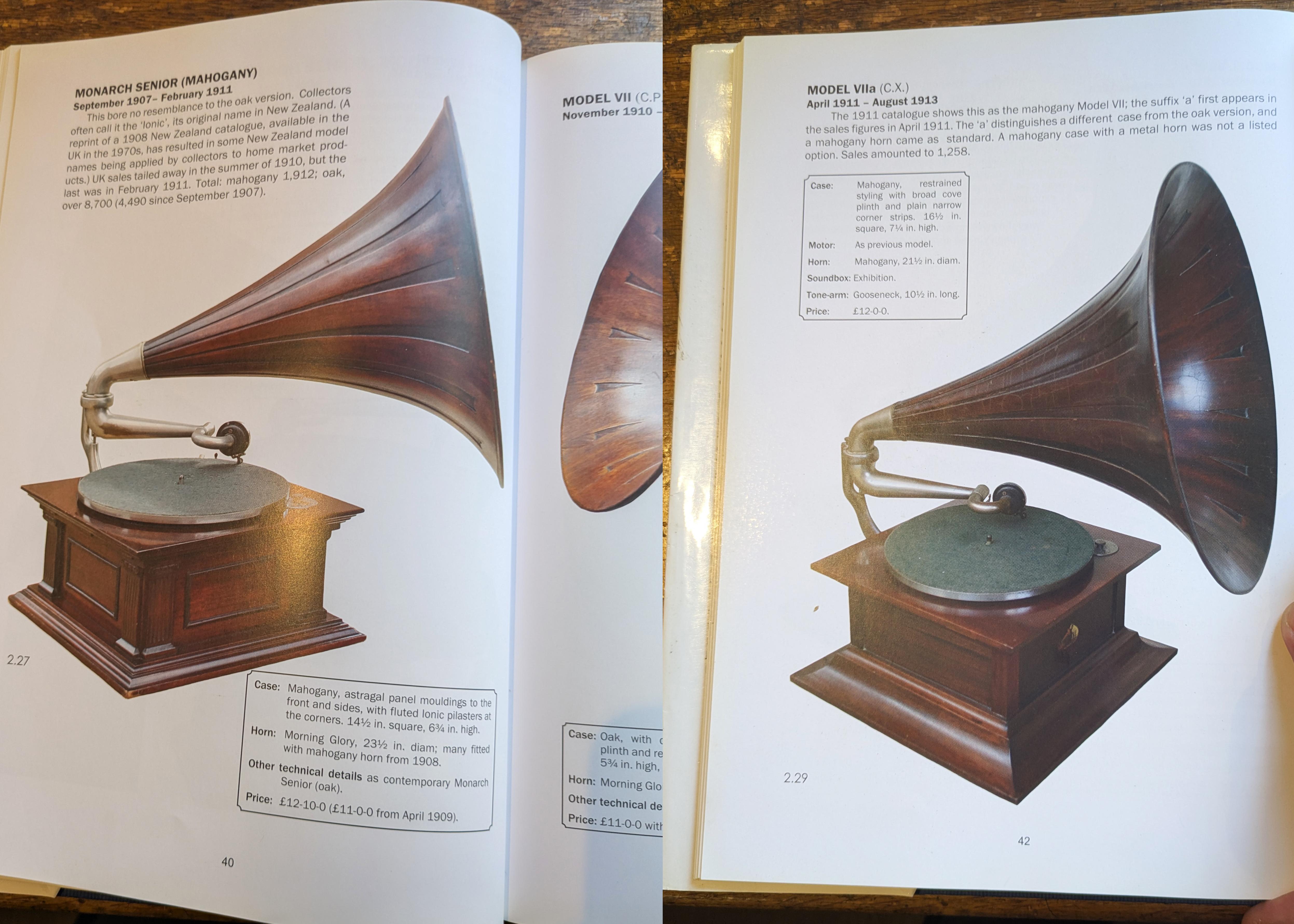 HMV Senior Monarch horn gramophone, phonograph, c. 1911, wooden horn, superb! 13