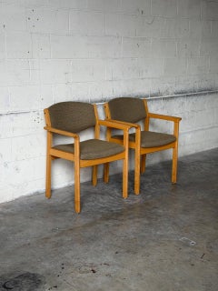 Høng Stolefabrik Beech Wood Upholstered Armchairs Set of 2 Danish Vintage 1990s