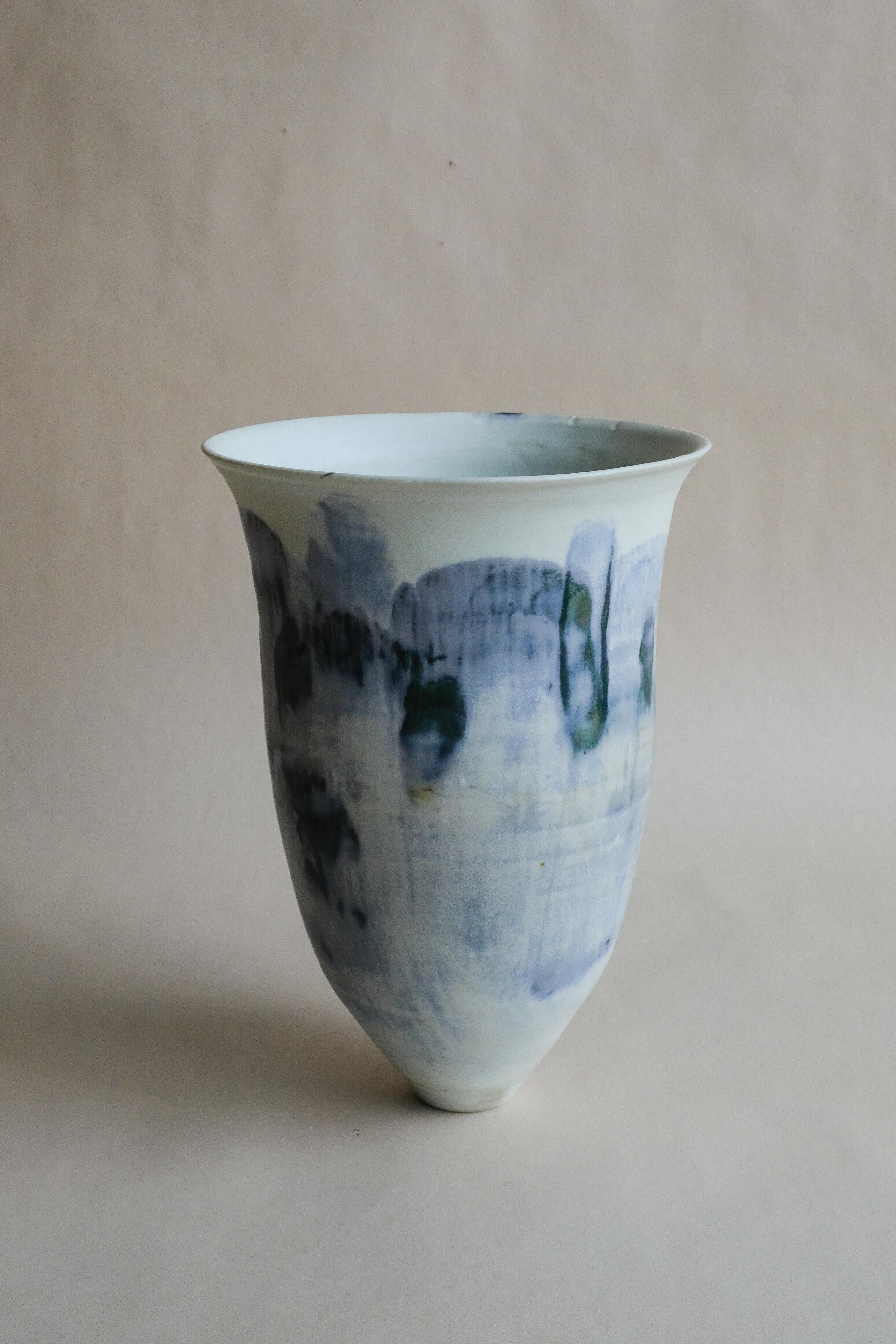 Américain Vase en céramique Hoa Mai - Glaçure pour réduction du feu - Design vietnamien  en vente