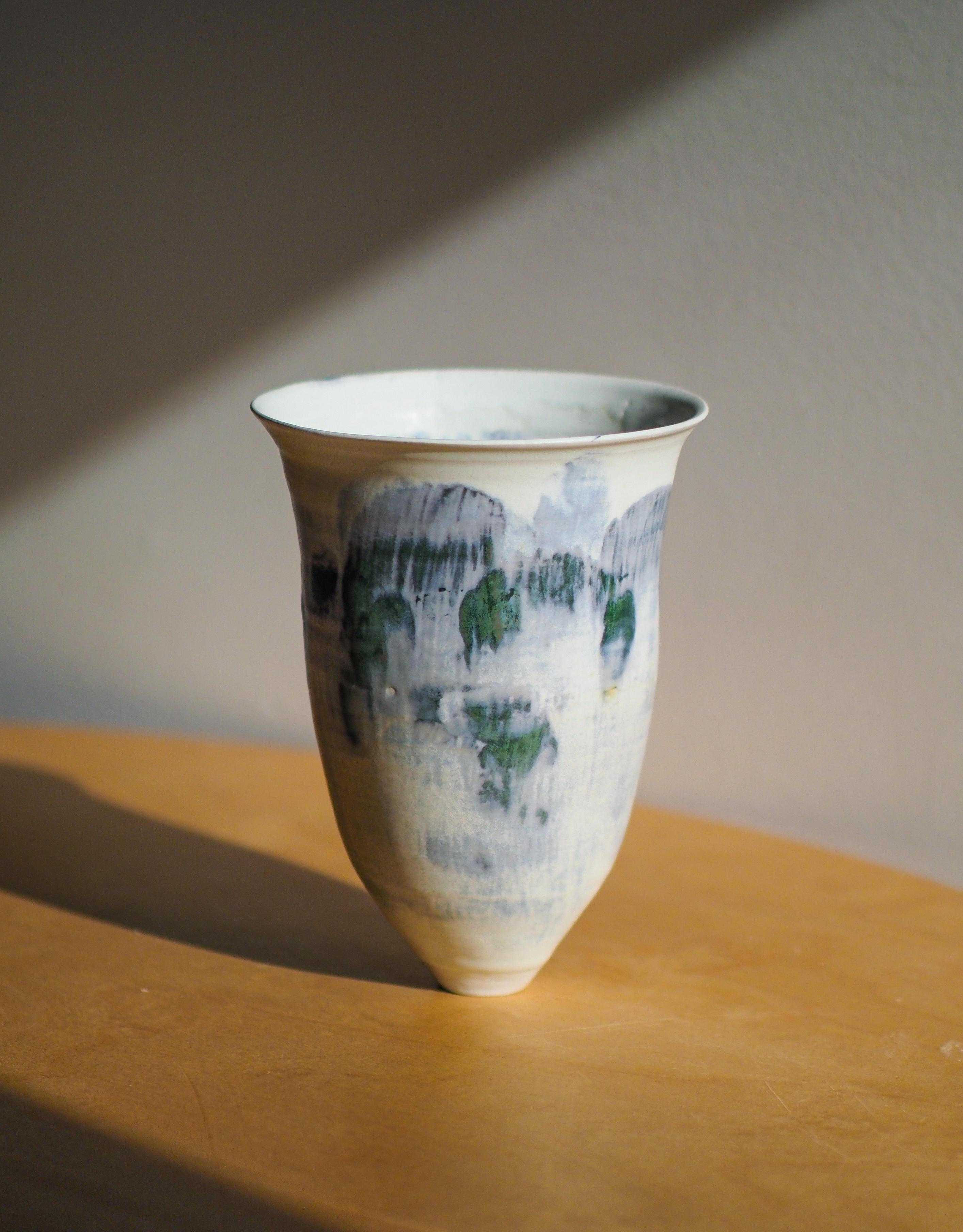 XXIe siècle et contemporain Vase en céramique Hoa Mai - Glaçure pour réduction du feu - Design vietnamien  en vente