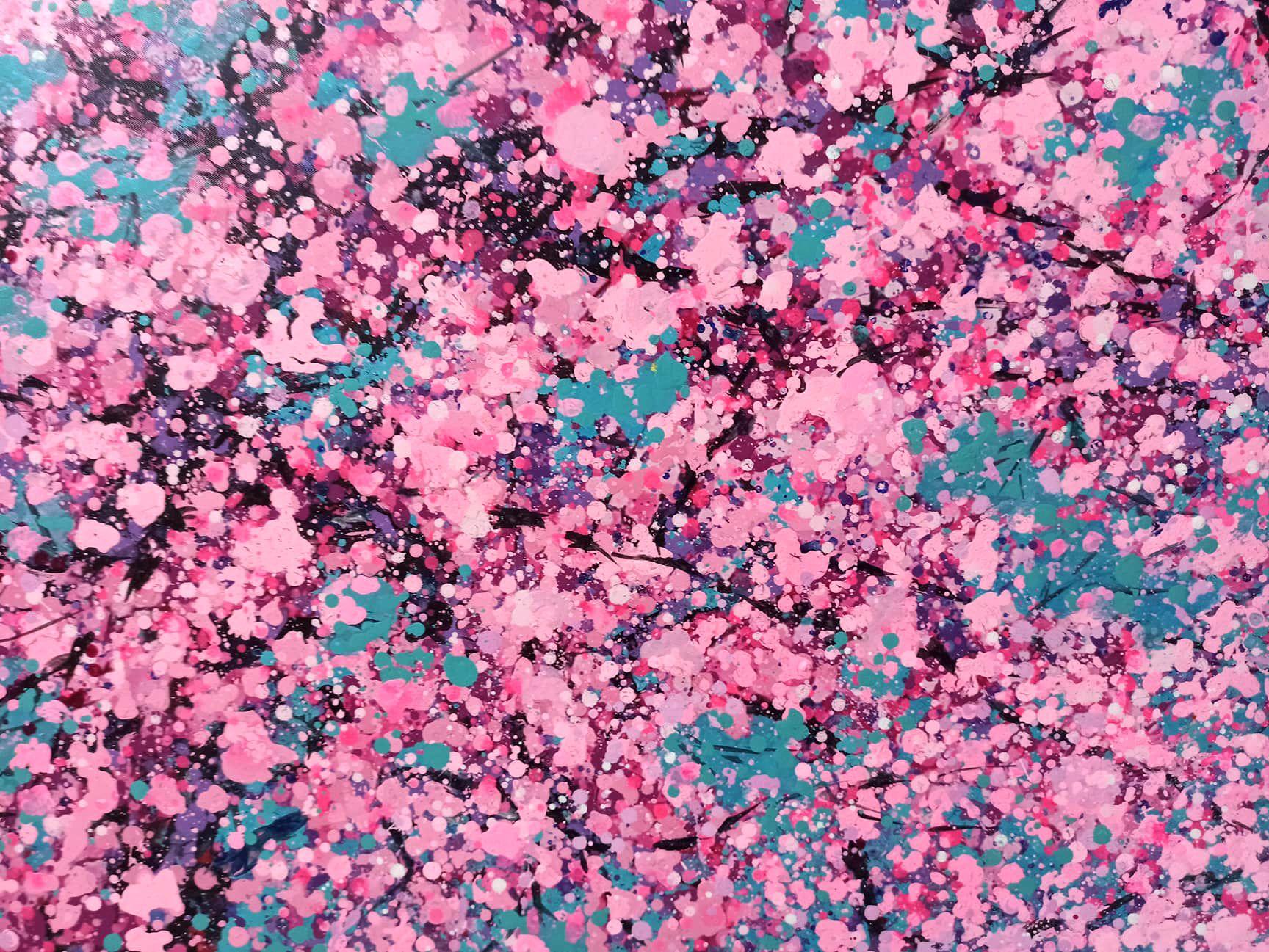 cherry blossom acrylic painting