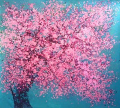 cherry blooms, Painting, Acrylic on Canvas