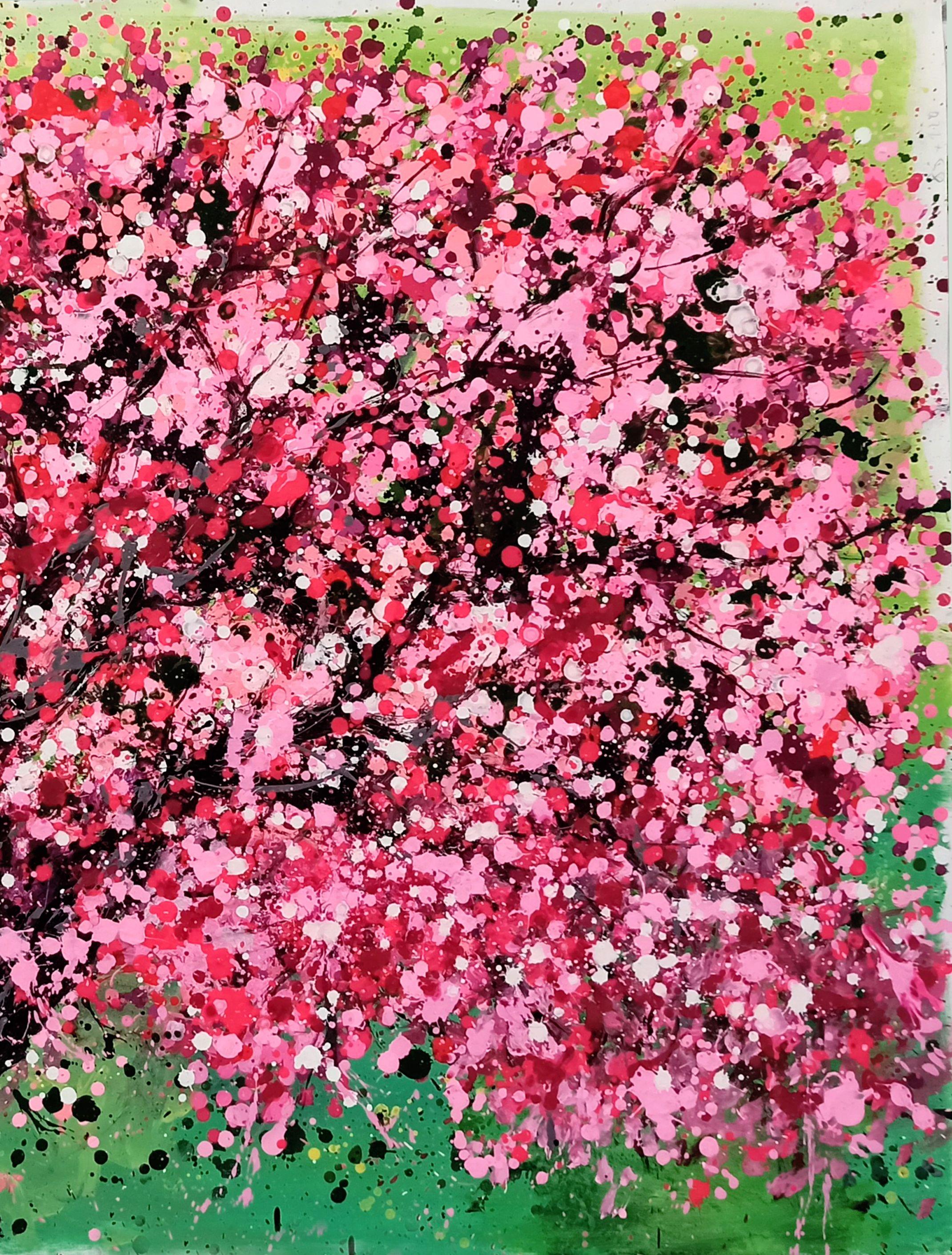 CHERRY BLOSSOM, Gemälde, Acryl auf Leinwand im Angebot 1