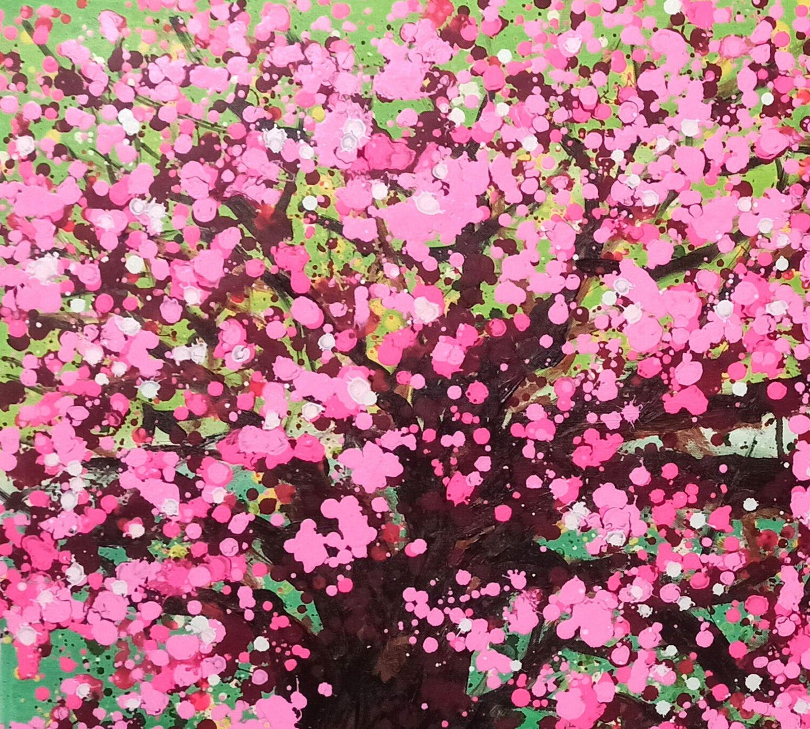CHERRY BLOSSOM, Gemälde, Acryl auf Leinwand im Angebot 1