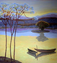 pomeriggio dorato, , Pittura, Acrilico su tela