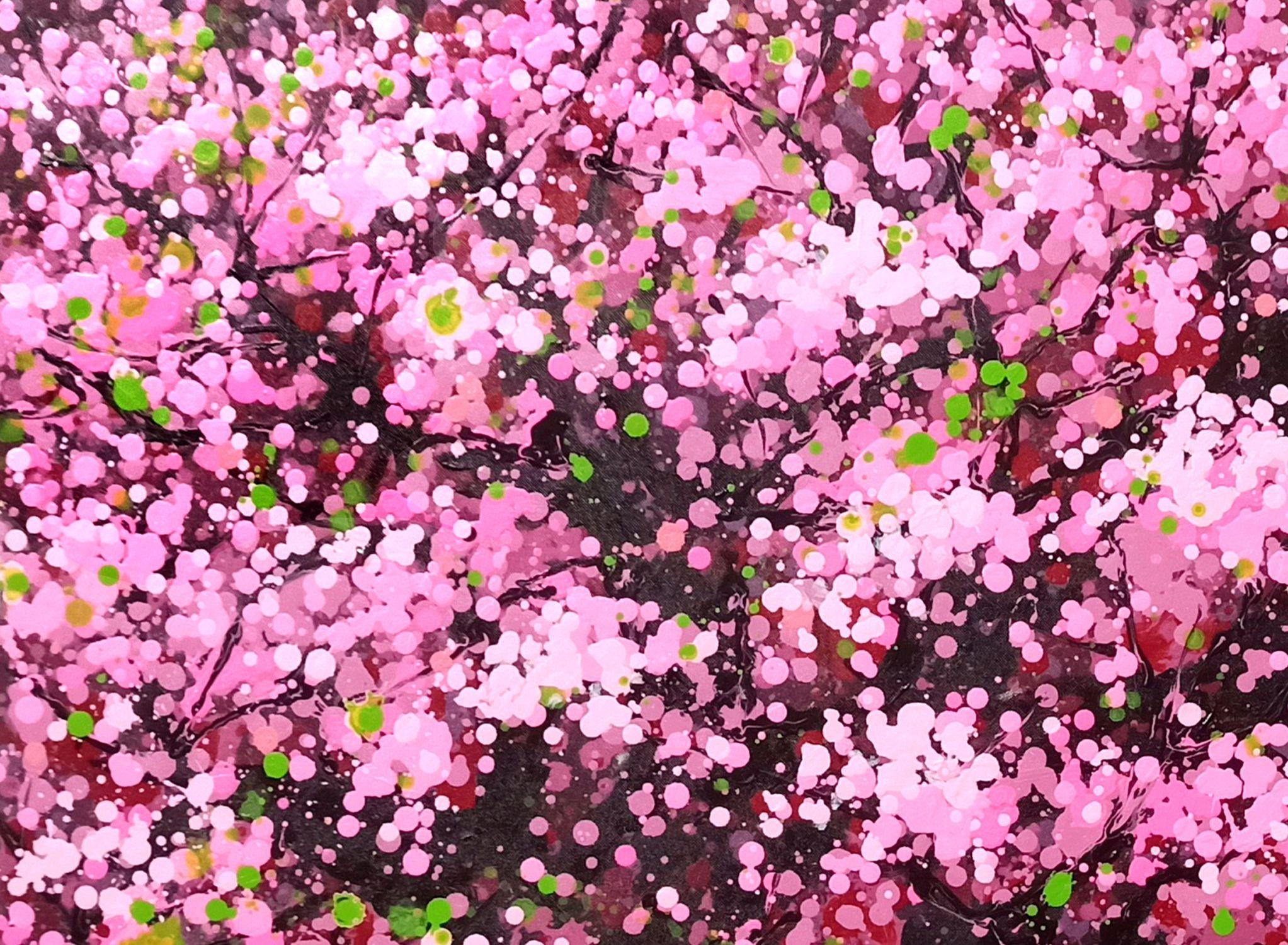 SAKURA- CHERRY BLOSSOM, Gemälde, Acryl auf Leinwand (Expressionismus), Painting, von Hoang Phuong