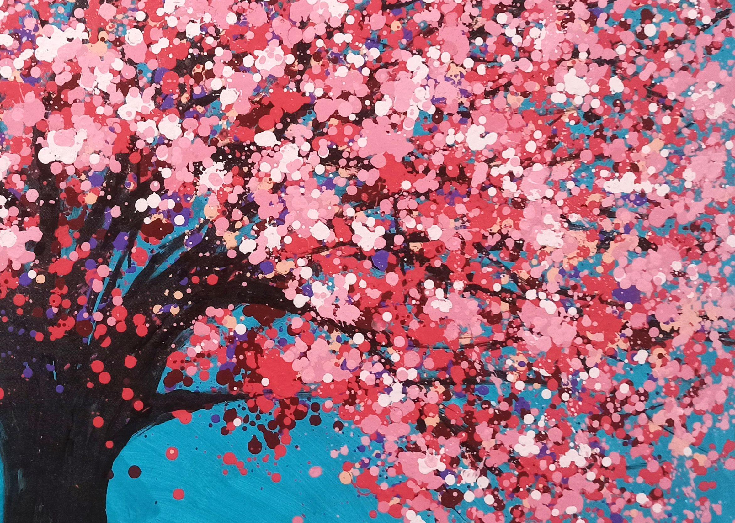 SAKURA - Kirschblüte, Gemälde, Acryl auf Leinwand (Expressionismus), Painting, von Hoang Phuong