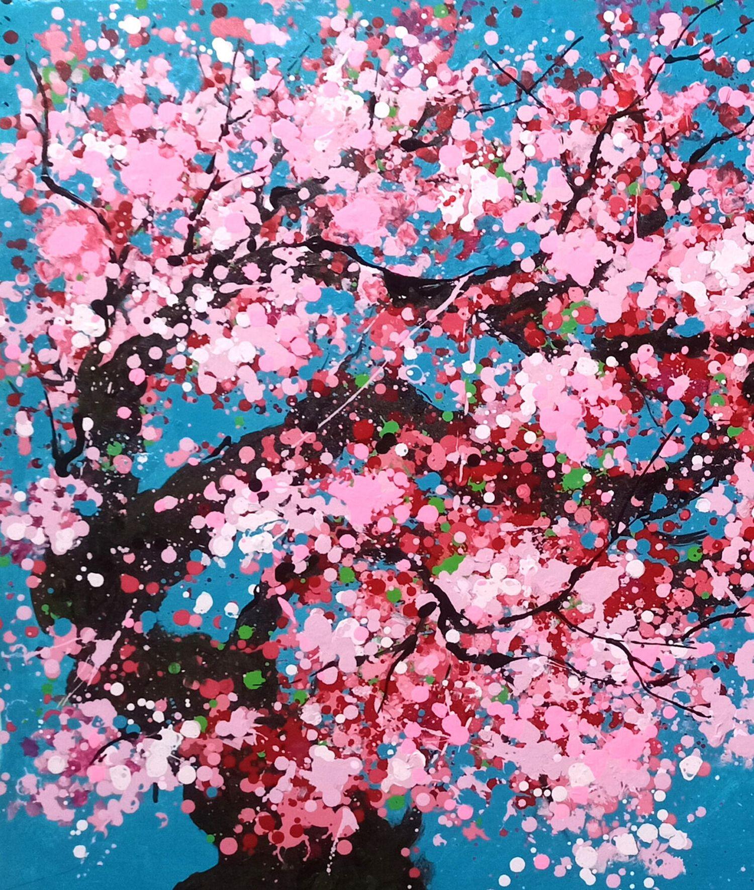 SAKURA - Kirschblüte, Gemälde, Acryl auf Leinwand (Expressionismus), Painting, von Hoang Phuong