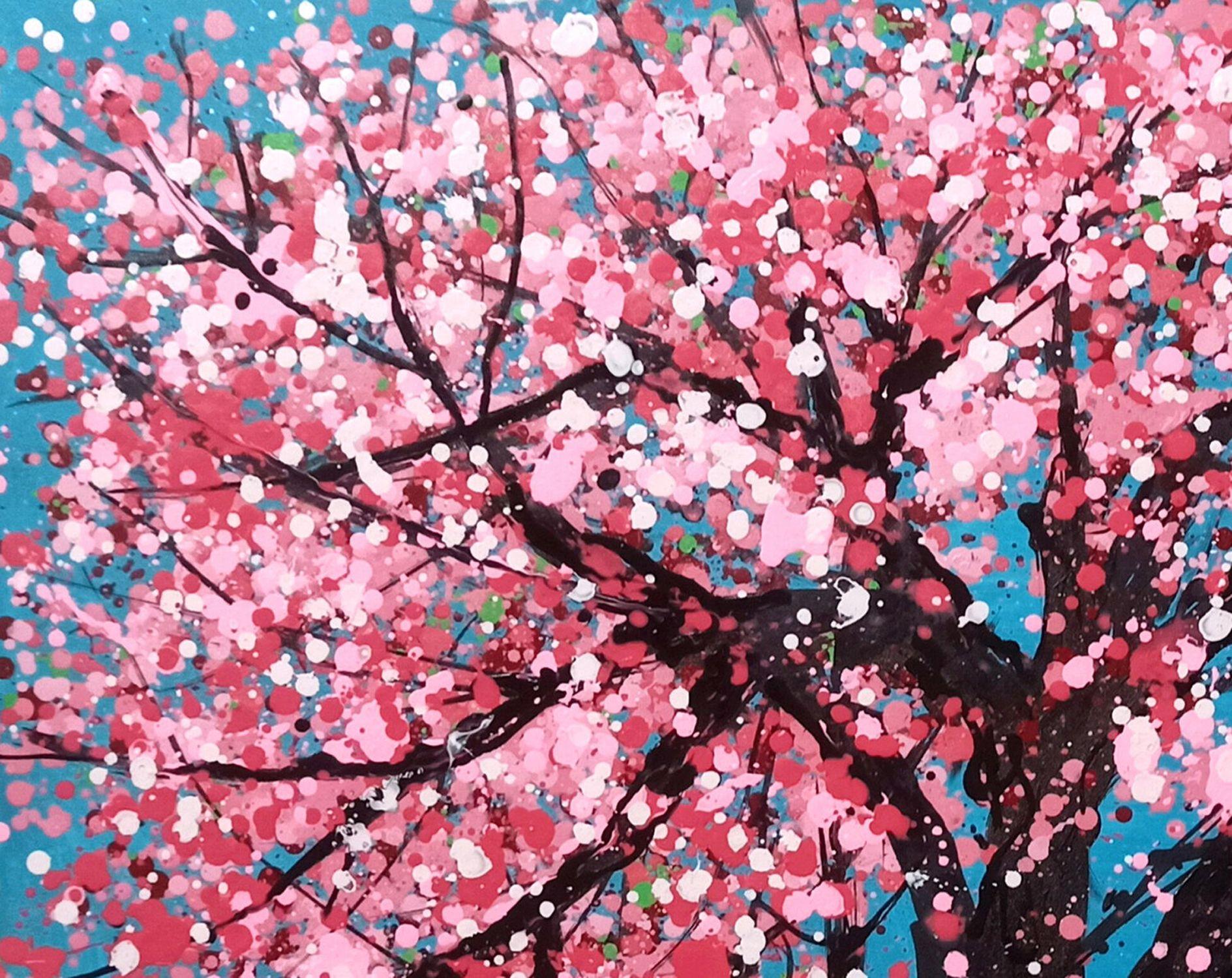 SAKURA - Kirschblüte, Gemälde, Acryl auf Leinwand (Expressionismus), Painting, von Hoang Phuong