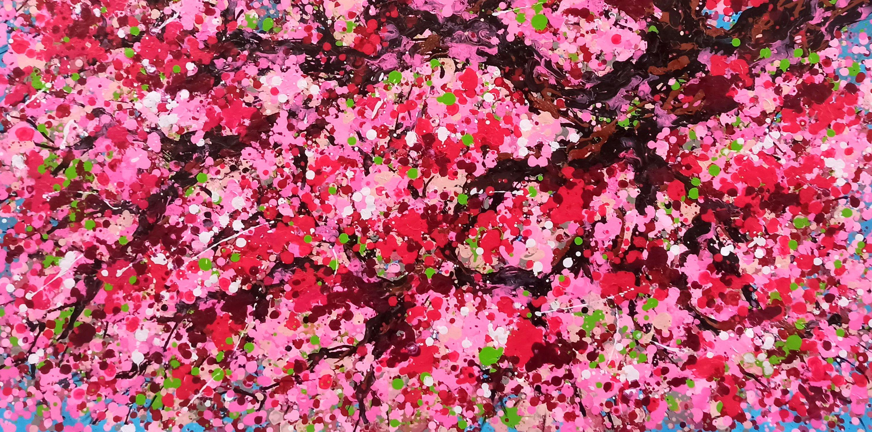 SAKURA - Fleur de cerisier, Peinture, Acrylique sur toile en vente 1