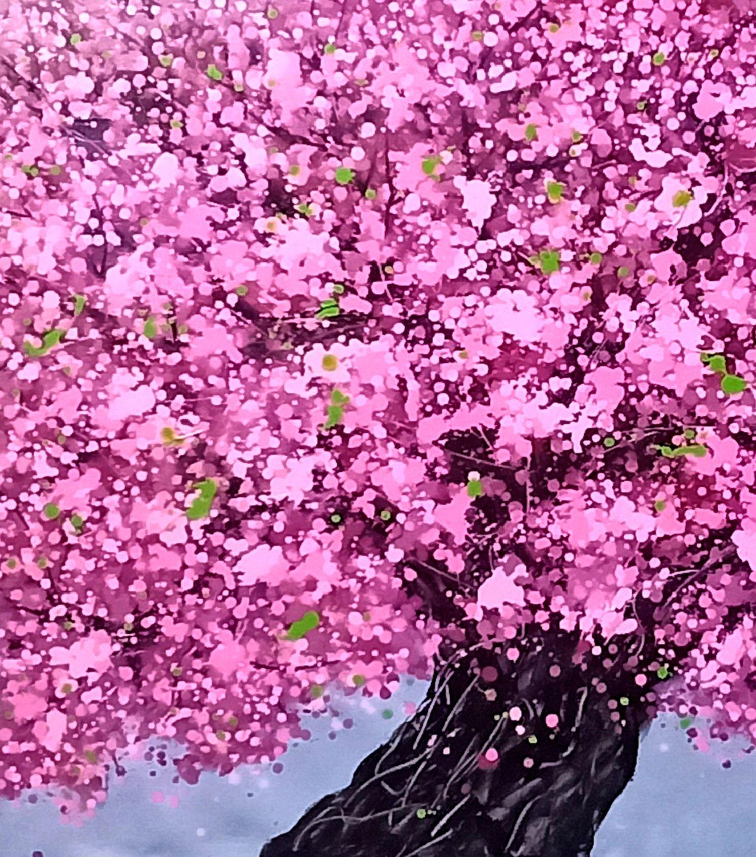 SAKURA - Fleur de cerisier, Peinture, Acrylique sur toile en vente 1