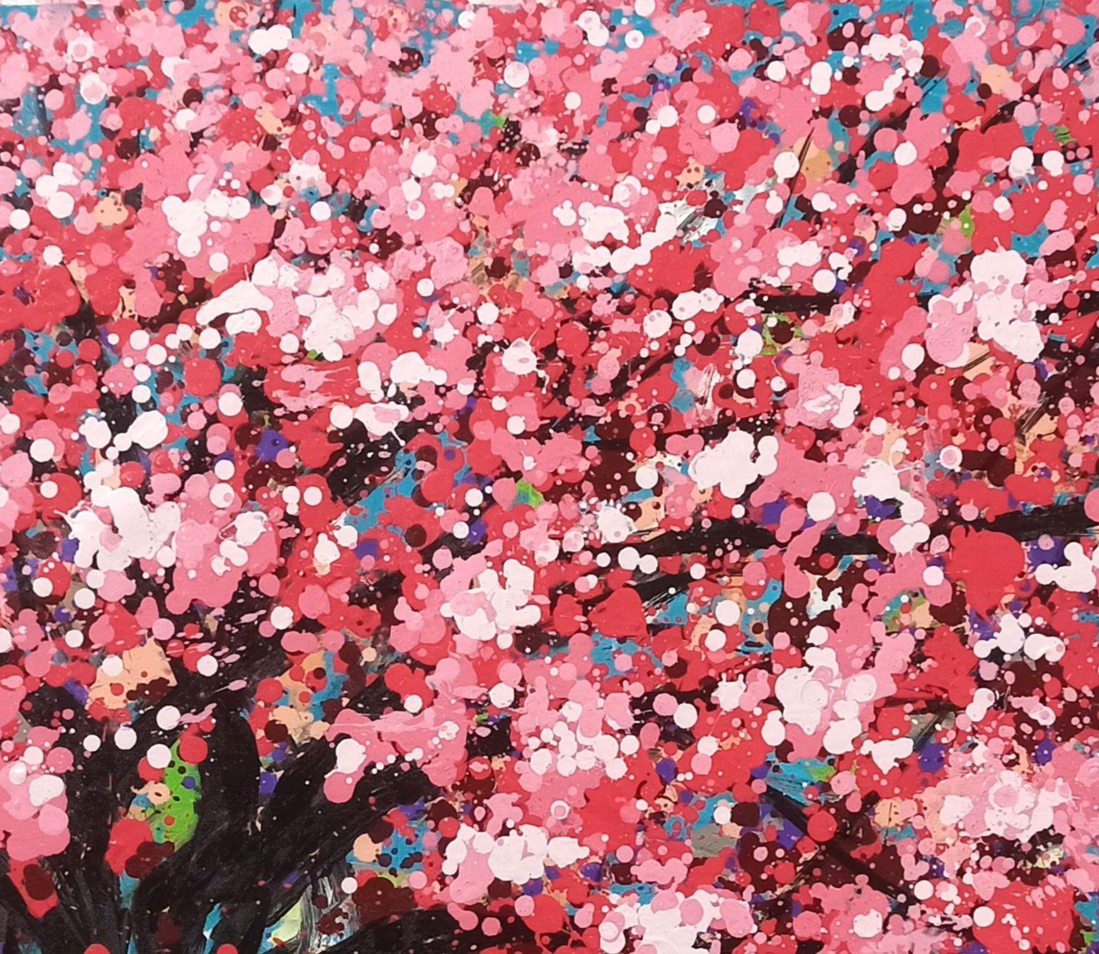 SAKURA - Kirschblüte, Gemälde, Acryl auf Leinwand im Angebot 1