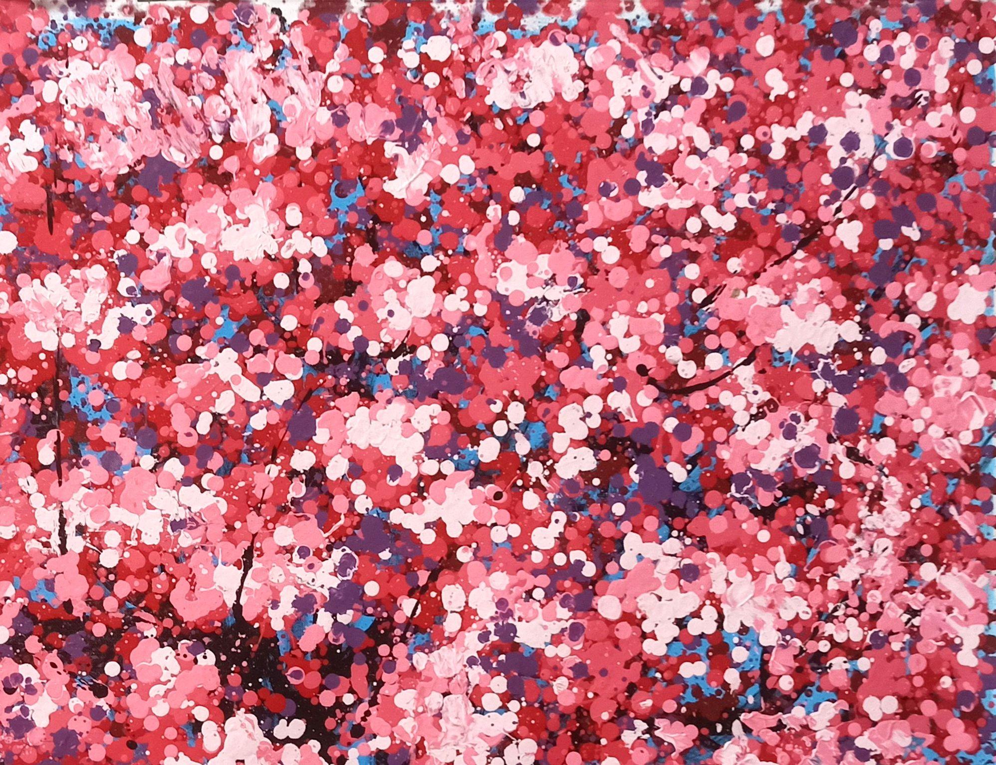 SAKURA - Kirschblüte, Gemälde, Acryl auf Leinwand im Angebot 2