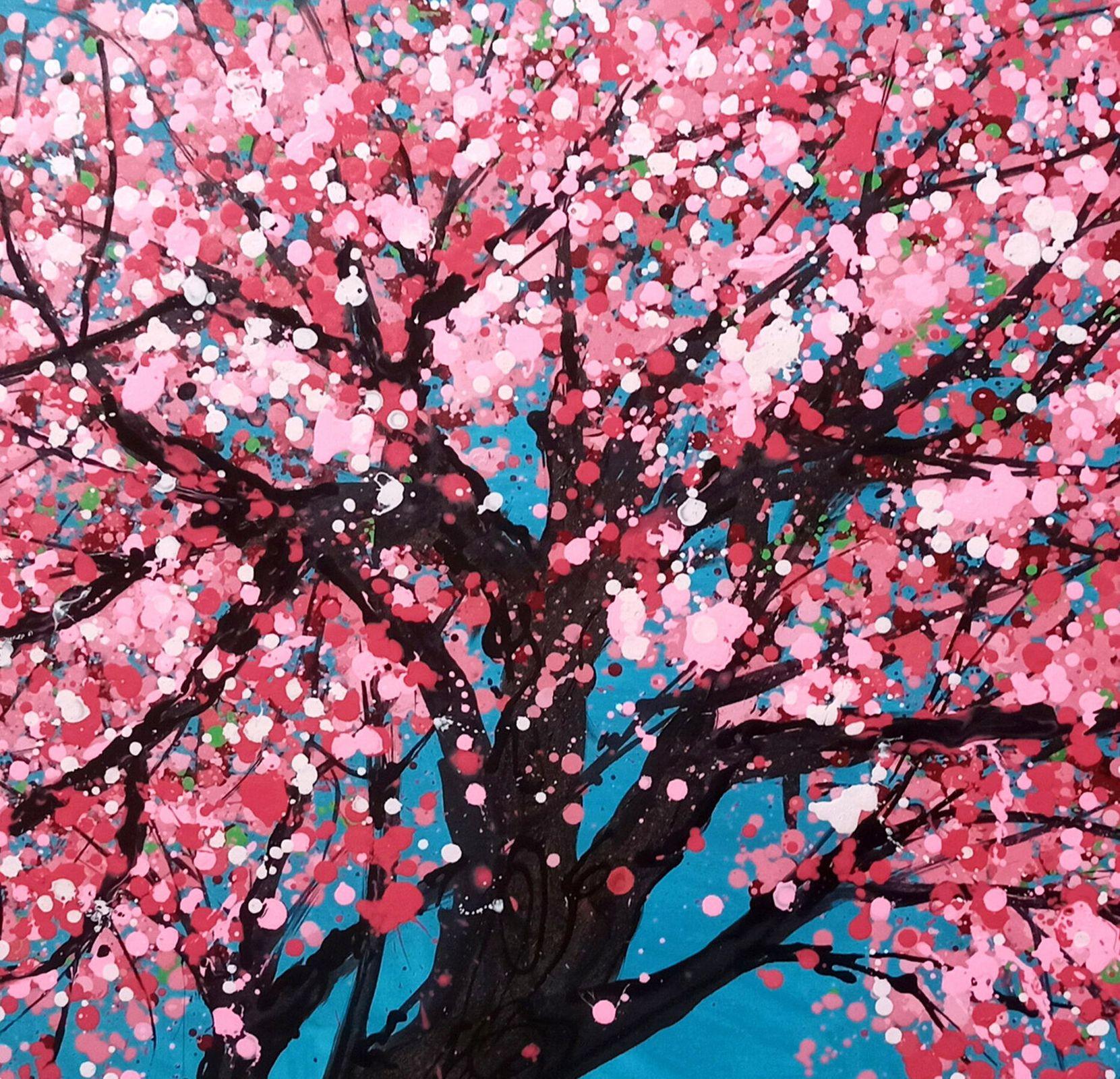 SAKURA - Kirschblüte, Gemälde, Acryl auf Leinwand im Angebot 2