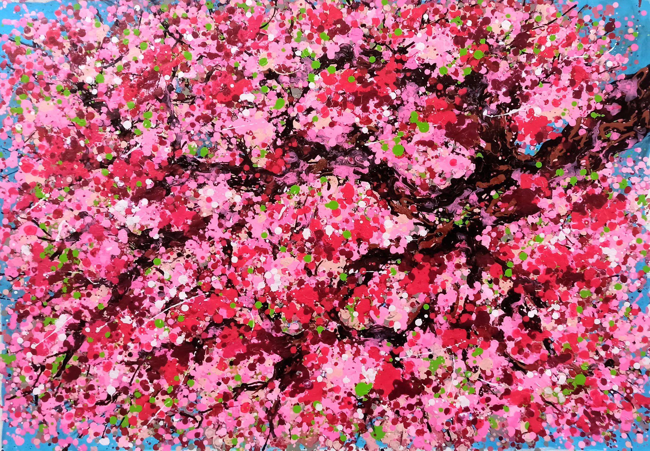 SAKURA - Fleur de cerisier, Peinture, Acrylique sur toile - Painting de Hoang Phuong