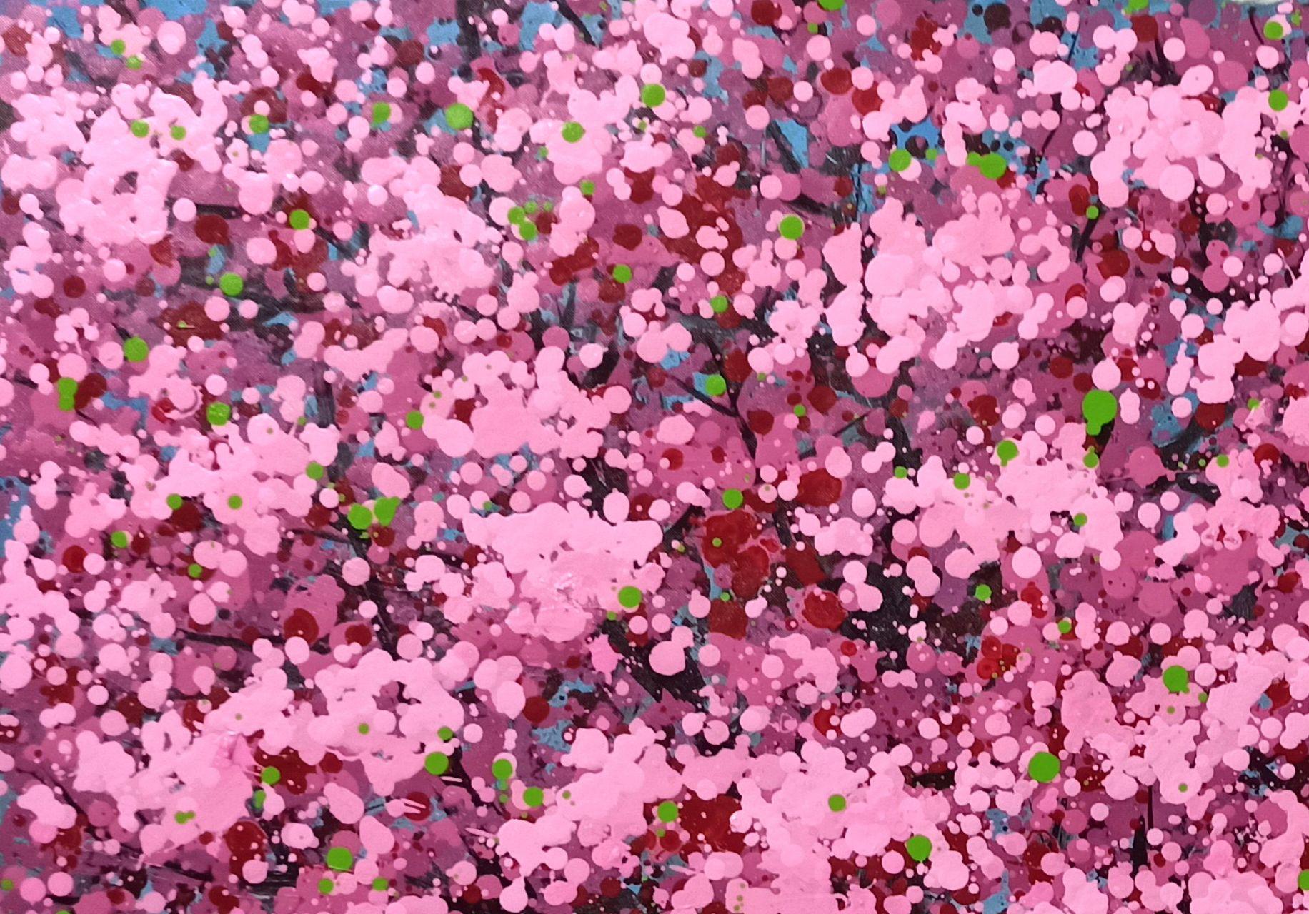 SAKURA - Fiori di ciliegio in fiore, Pittura, Acrilico su Tela - Painting Impressionismo di Hoang Phuong