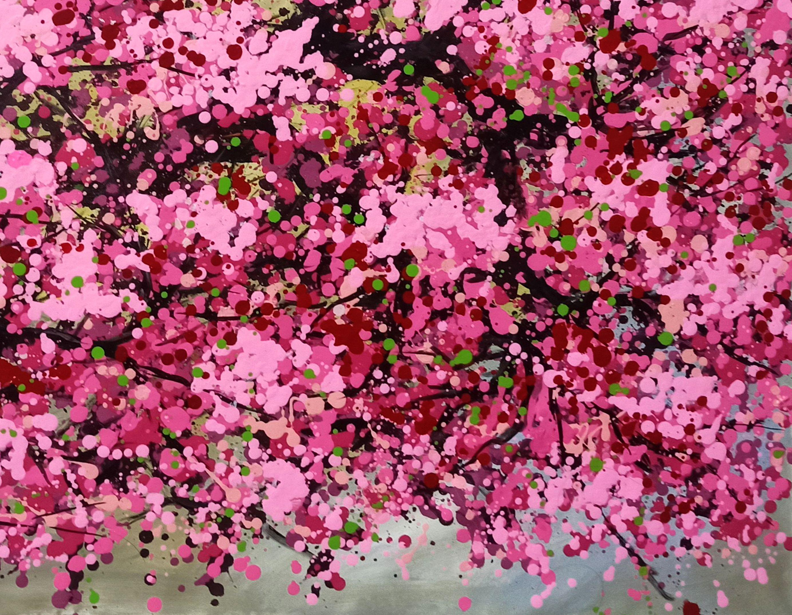 SAKURA - Fleur de cerisier, Peinture, Acrylique sur toile en vente 1