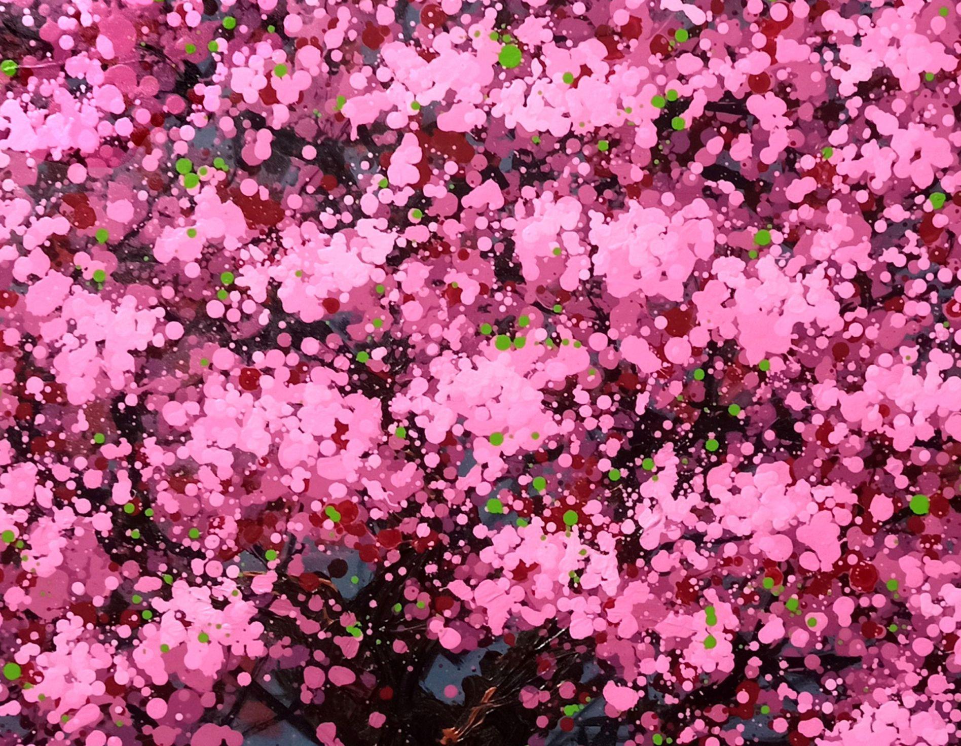 SAKURA - Fiori di ciliegio in fiore, Pittura, Acrilico su Tela in vendita 2