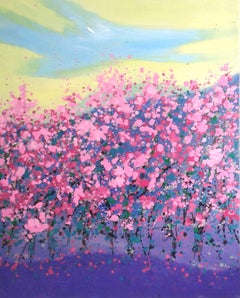 spring in the  in the mountainous, Painting, Acrylic on Canvas